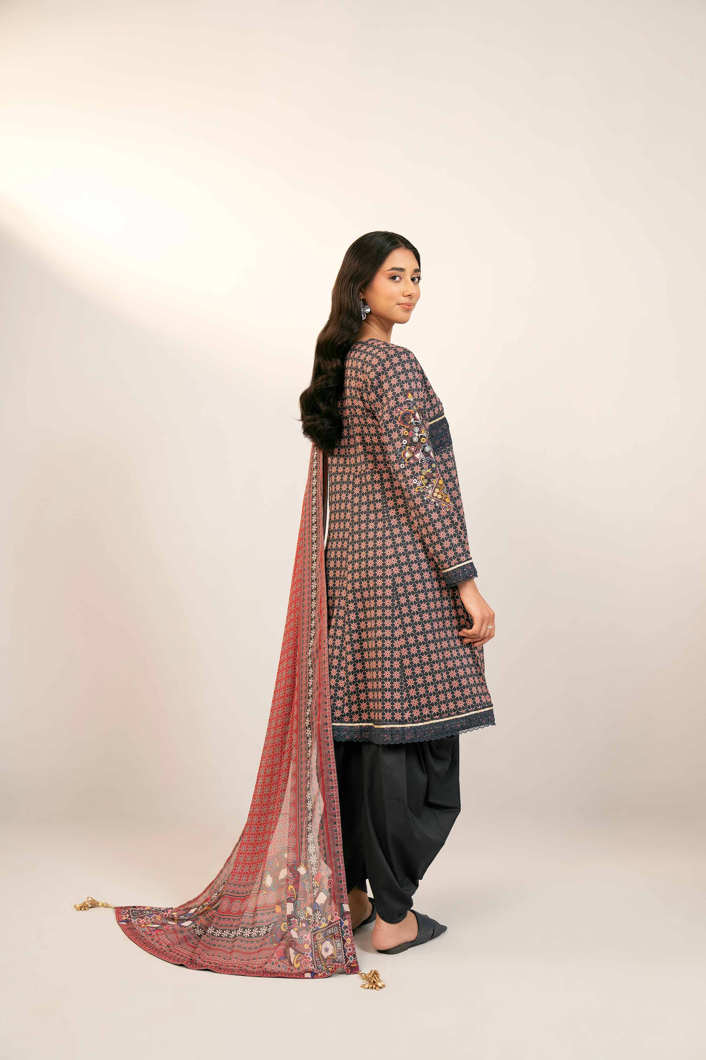 3 Piece - Printed Embroidered Suit - 42404145 - Image 3