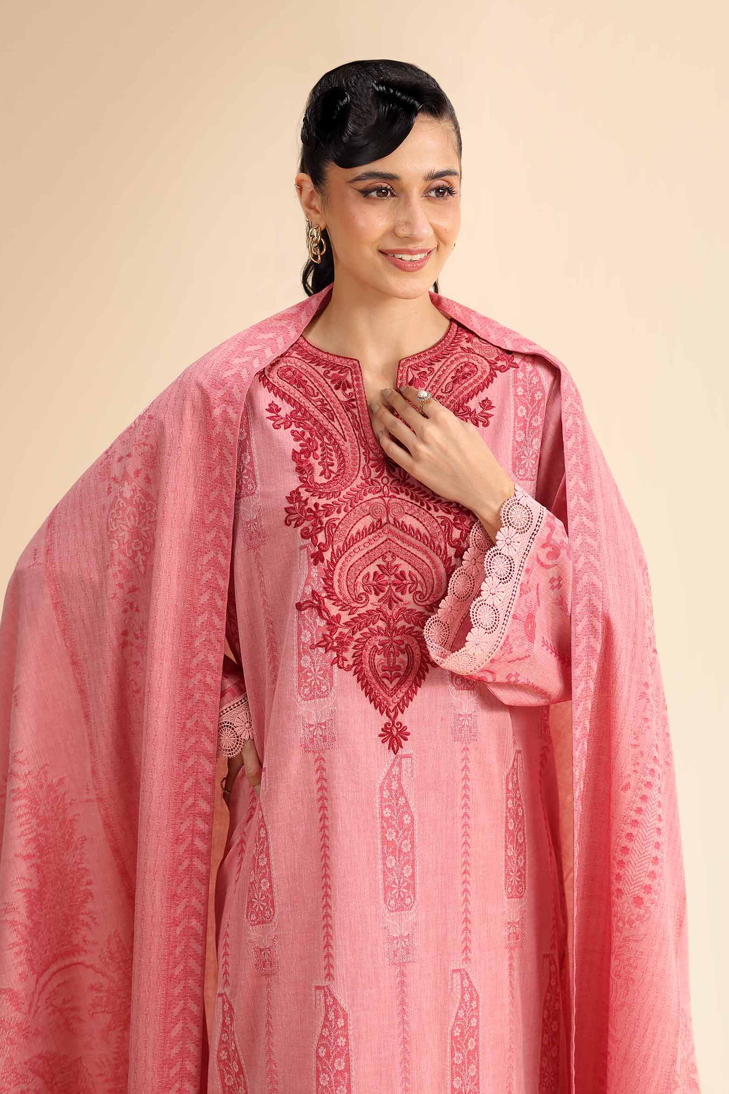 3 Piece - Jacquard Embroidered Suit - 42501050 - Image 2