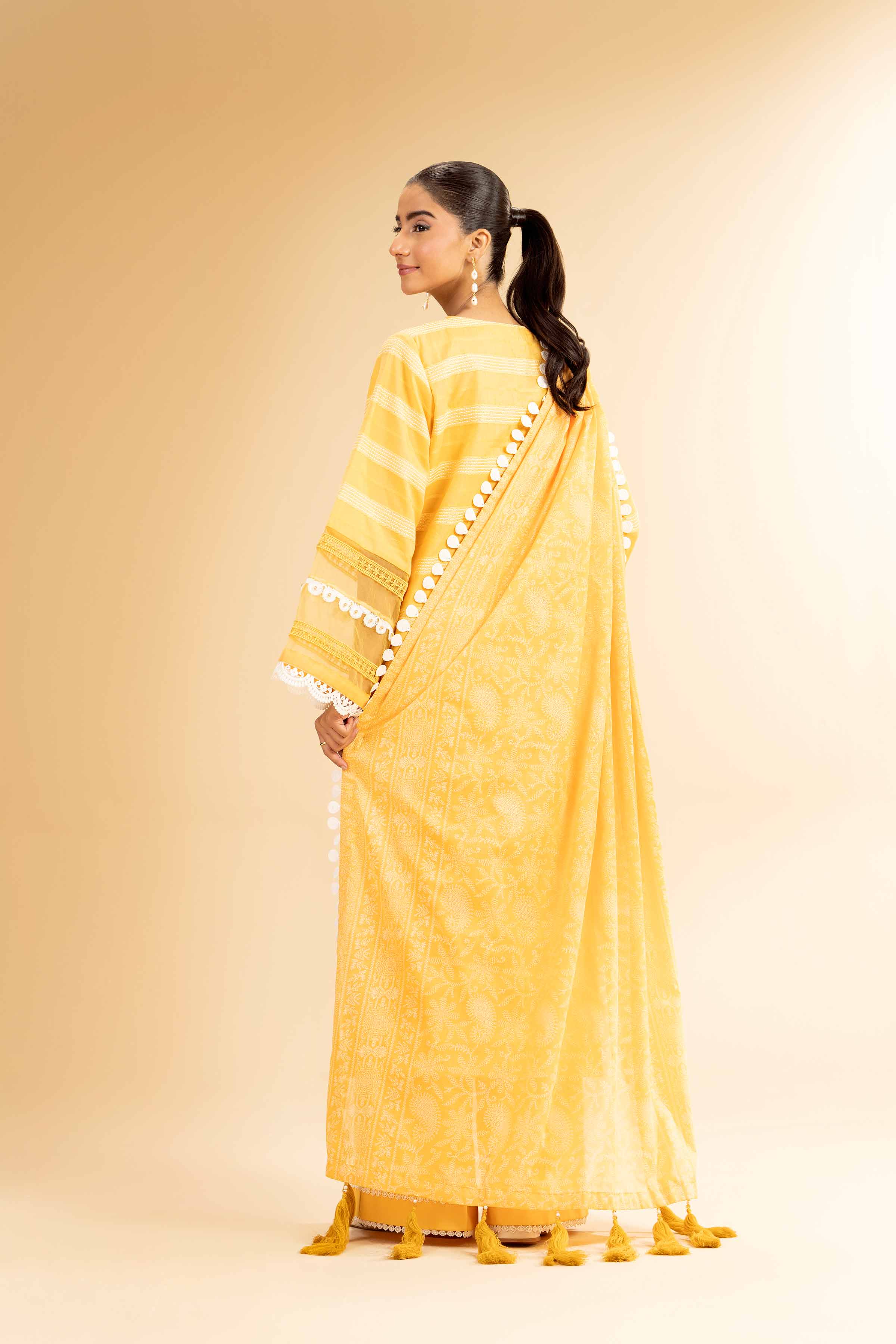 3 Piece - Paste Printed With Jacquard Suit - 42501110 - Image 3