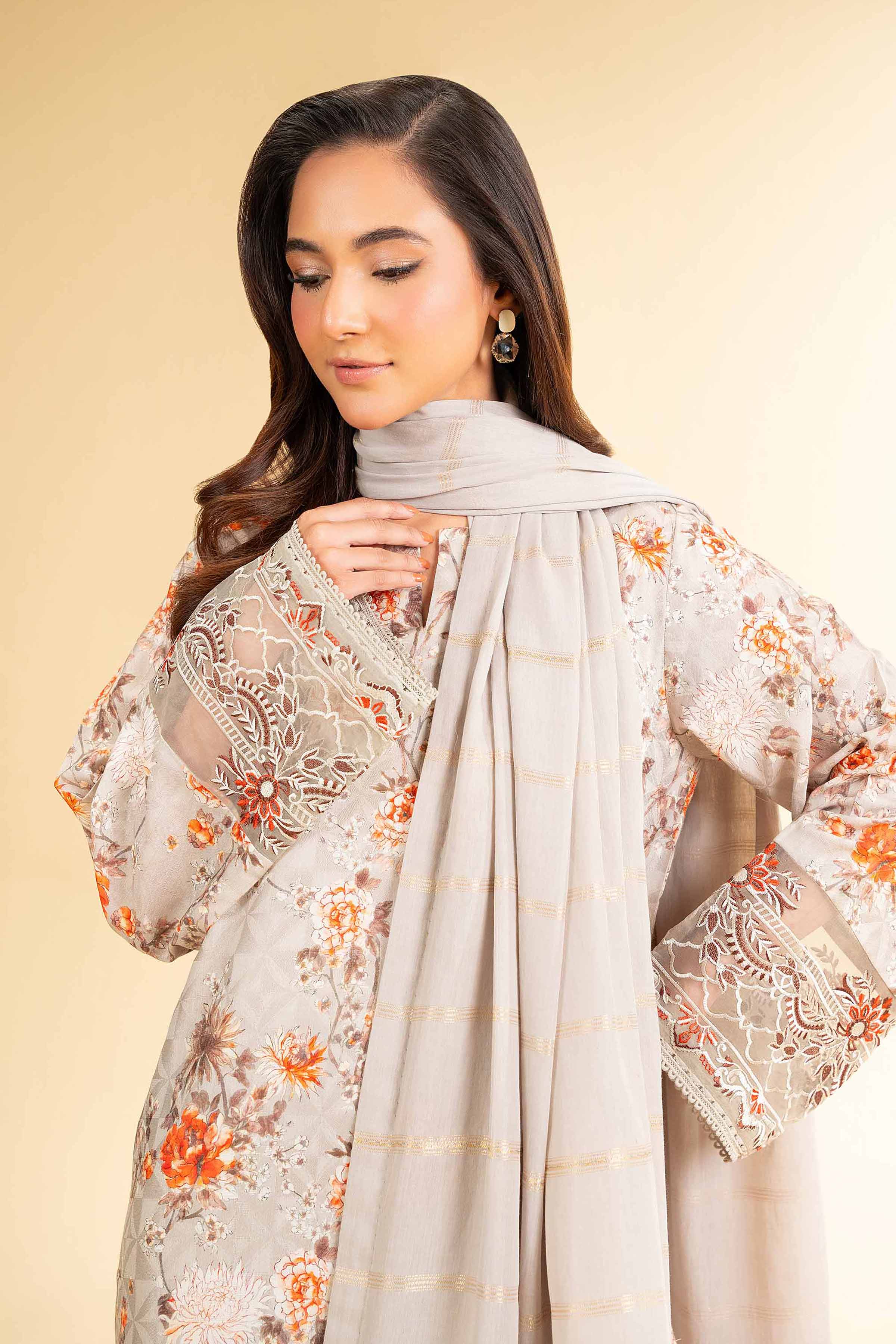 3 Piece - Digital Printed Jacquard Embroidered Suit - 42501297 - Image 2