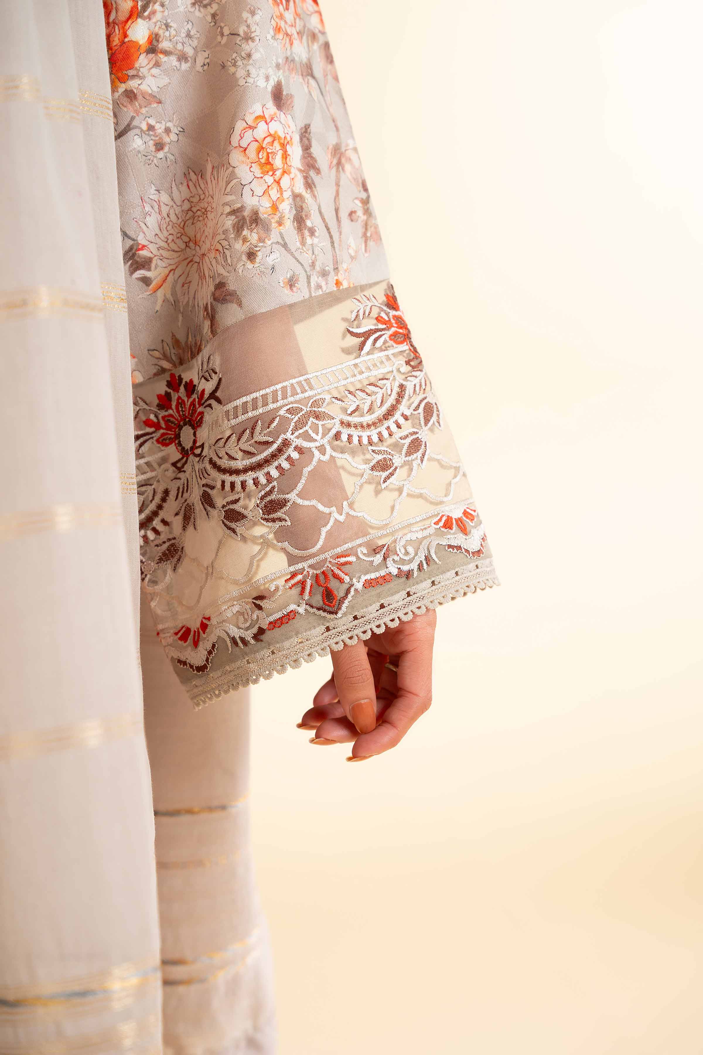 3 Piece - Digital Printed Jacquard Embroidered Suit - 42501297 - Image 4