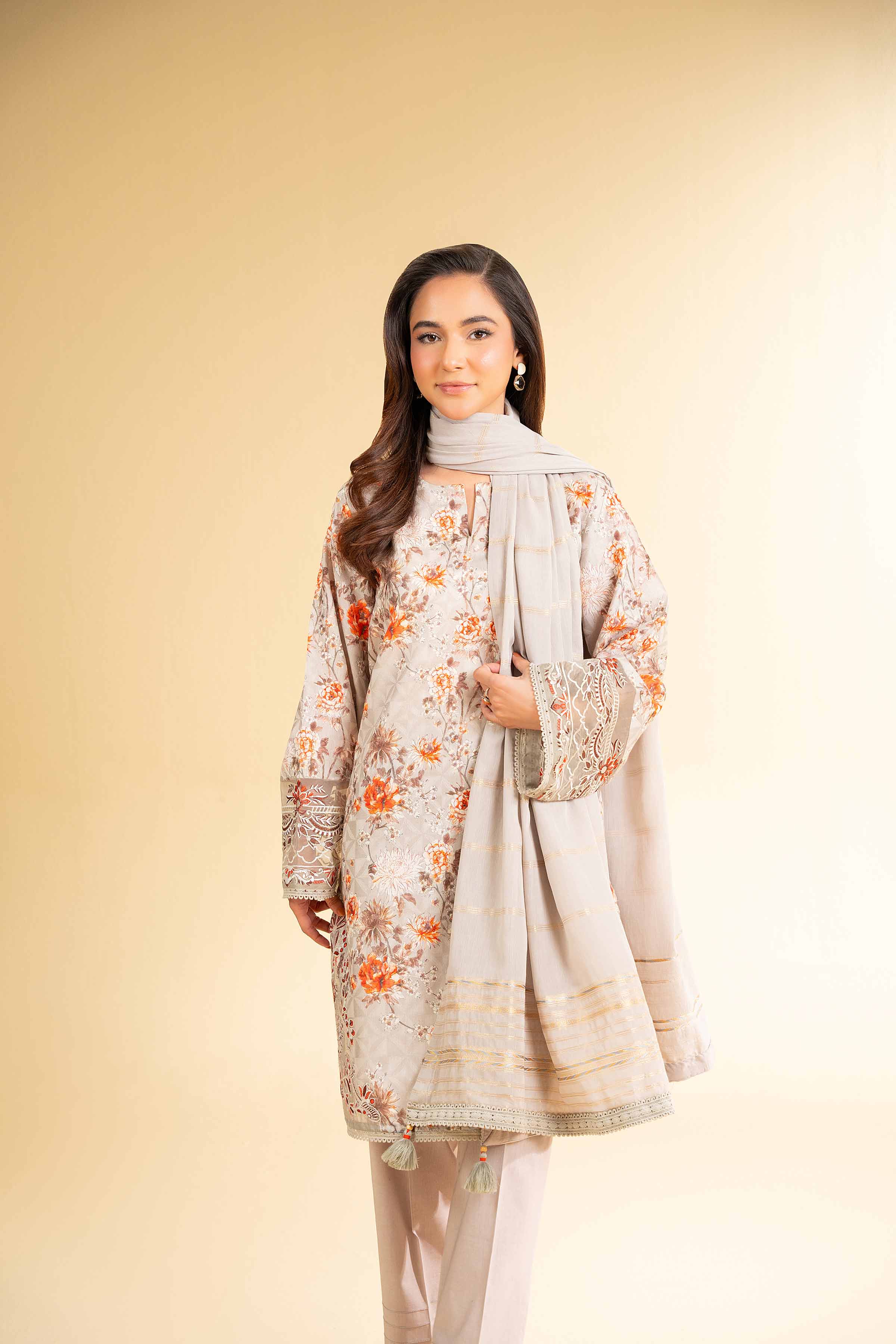 3 Piece - Digital Printed Jacquard Embroidered Suit - 42501297 - Image 5