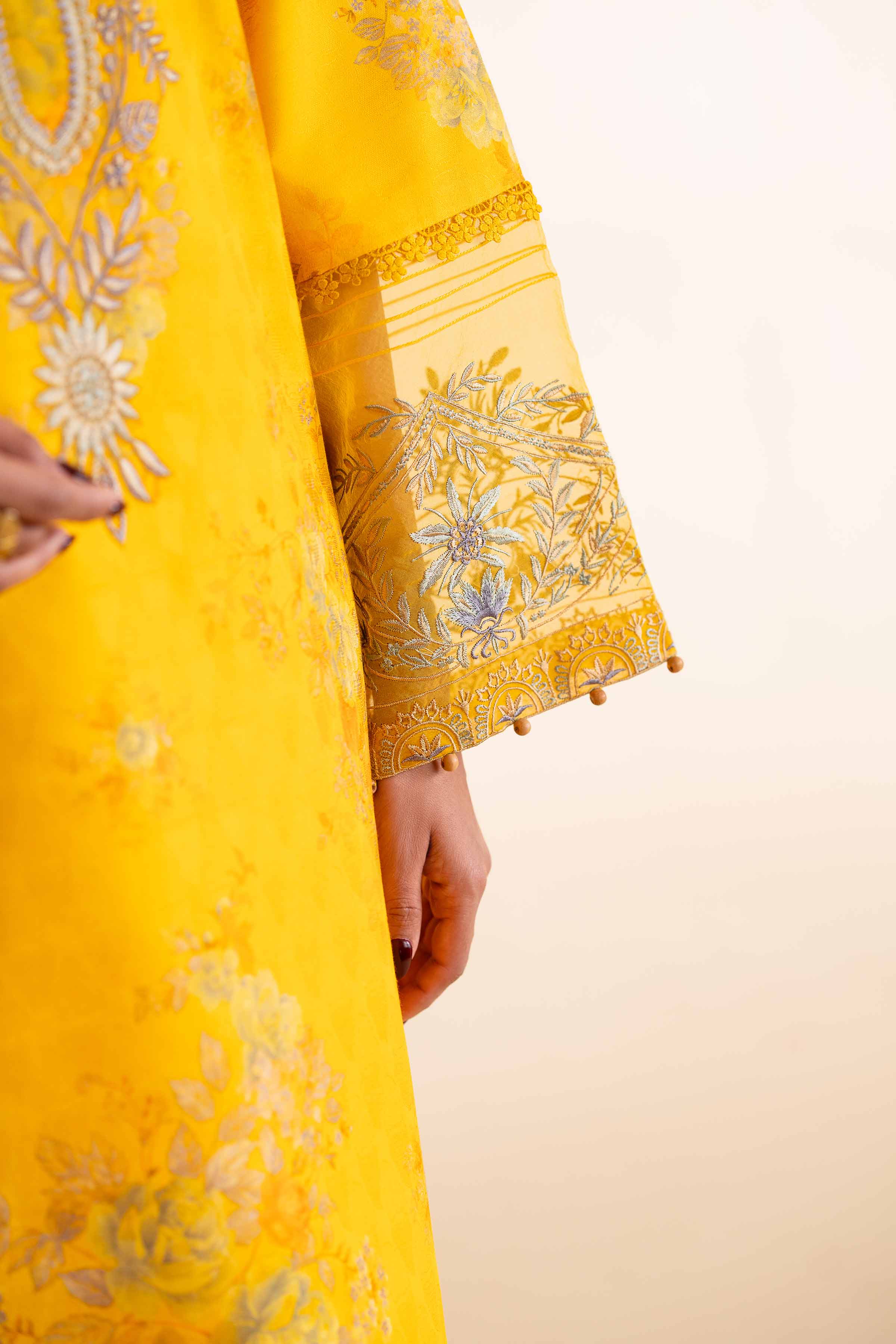 3 Piece - Digital Printed Jacquard Embroidered Suit - 42501300 - Image 4