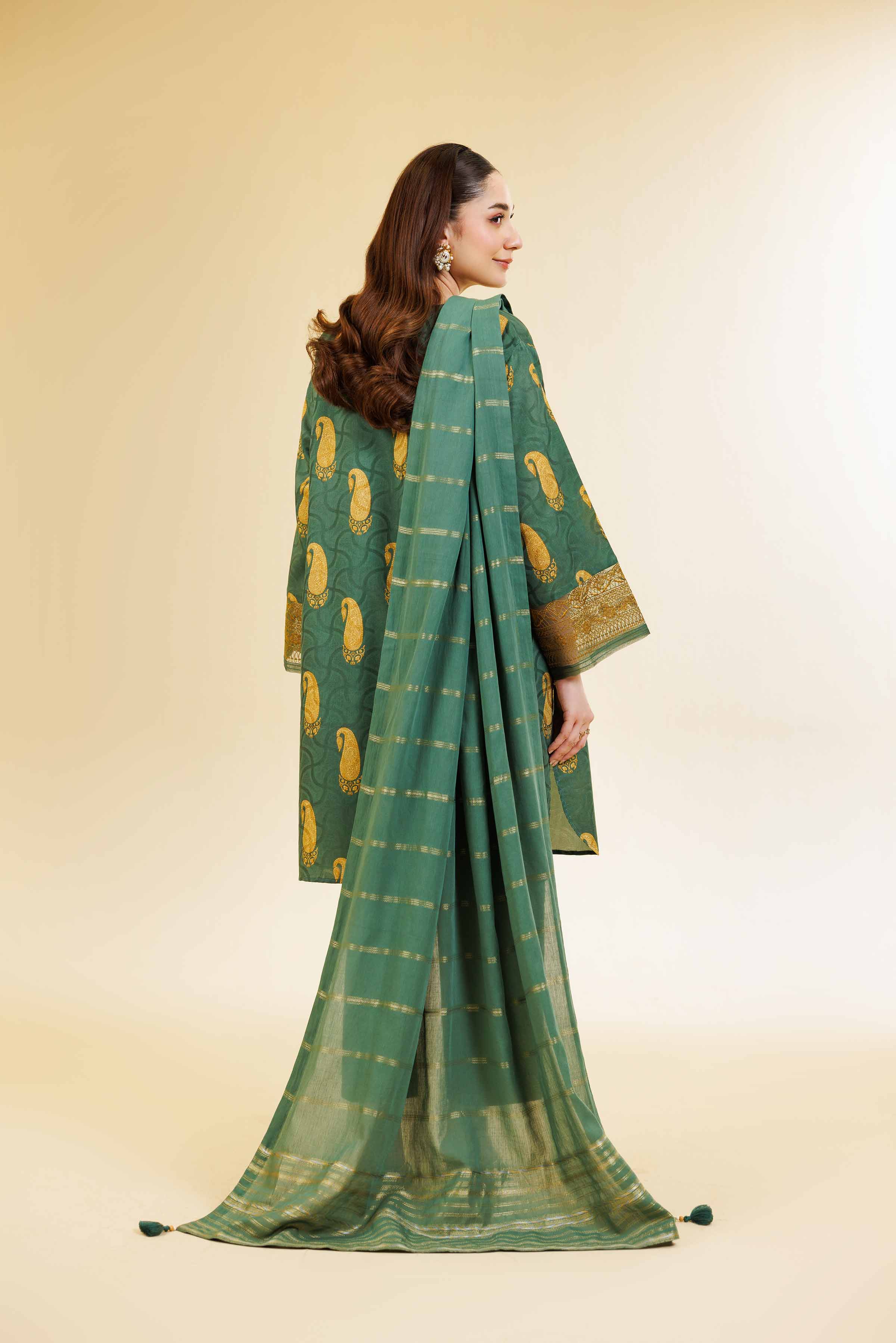 3 Piece - Digital Printed Jacquard Embroidered Suit - 42501302 - Image 3