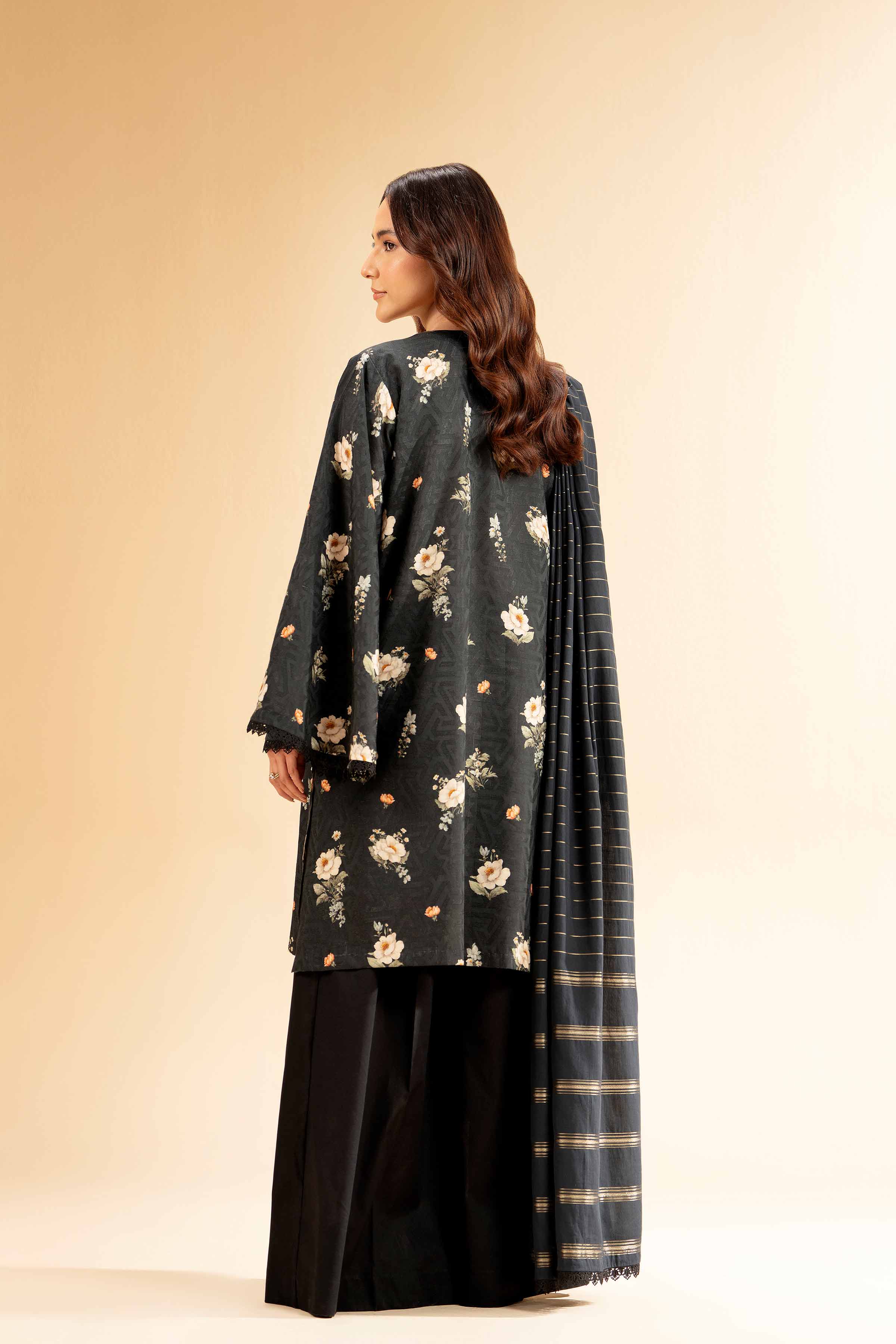 3 Piece - Digital Printed Jacquard Embroidered Suit - 42501305 - Image 3