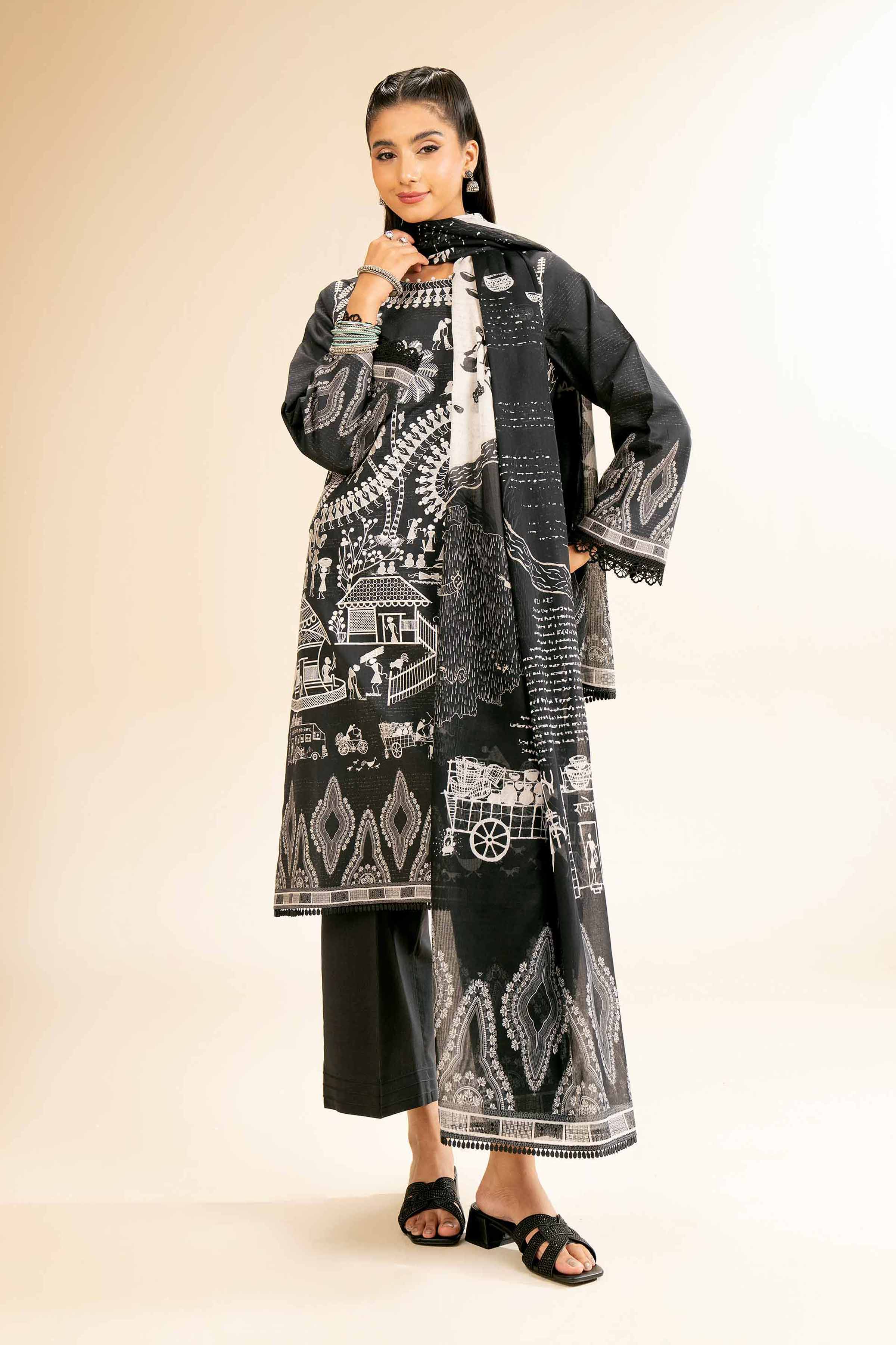 3 Piece - Digital Printed Embroidered Suit - 42501435 - Image 4