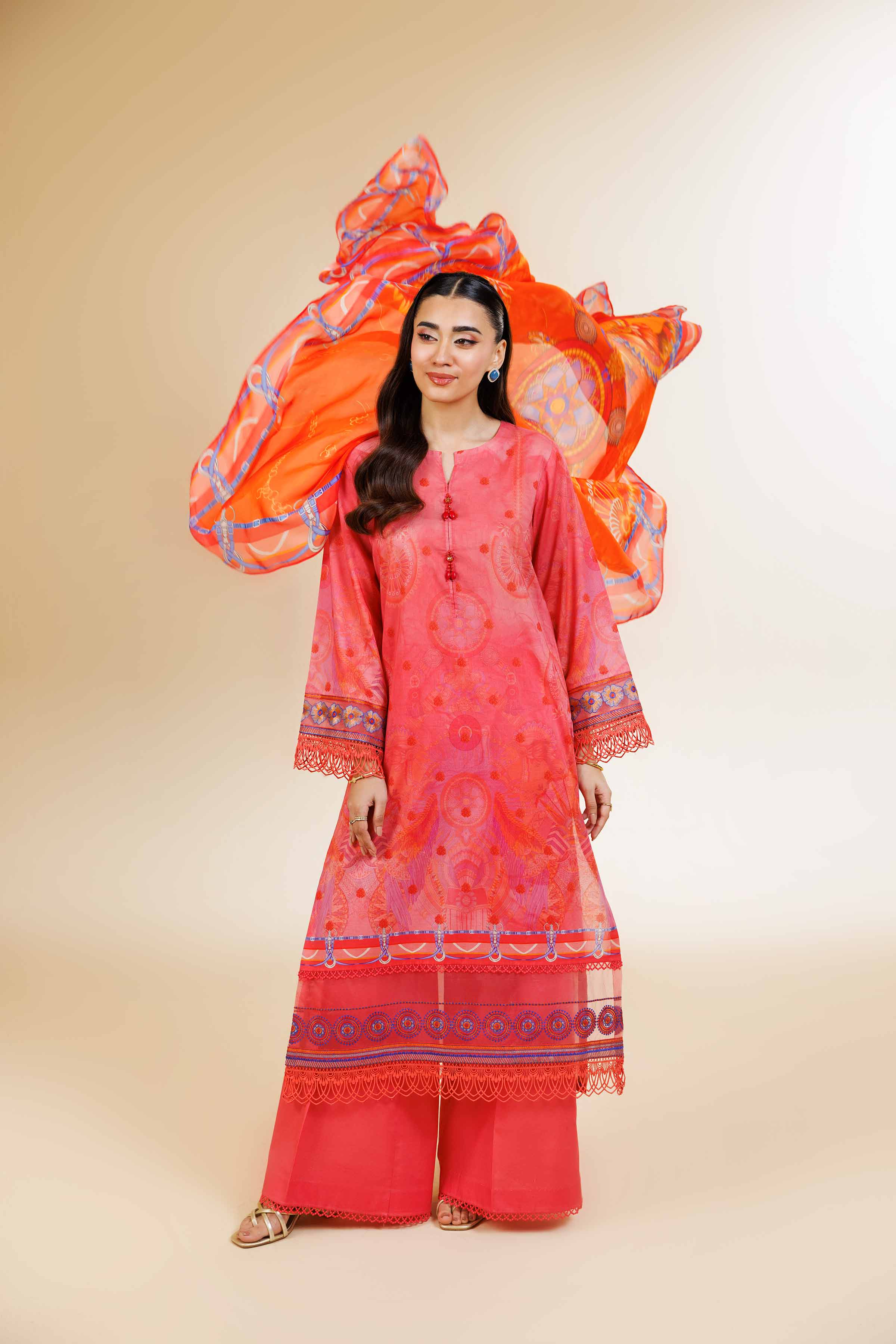 3 Piece - Digital Printed Embroidered Suit - 42501478 - Image 5