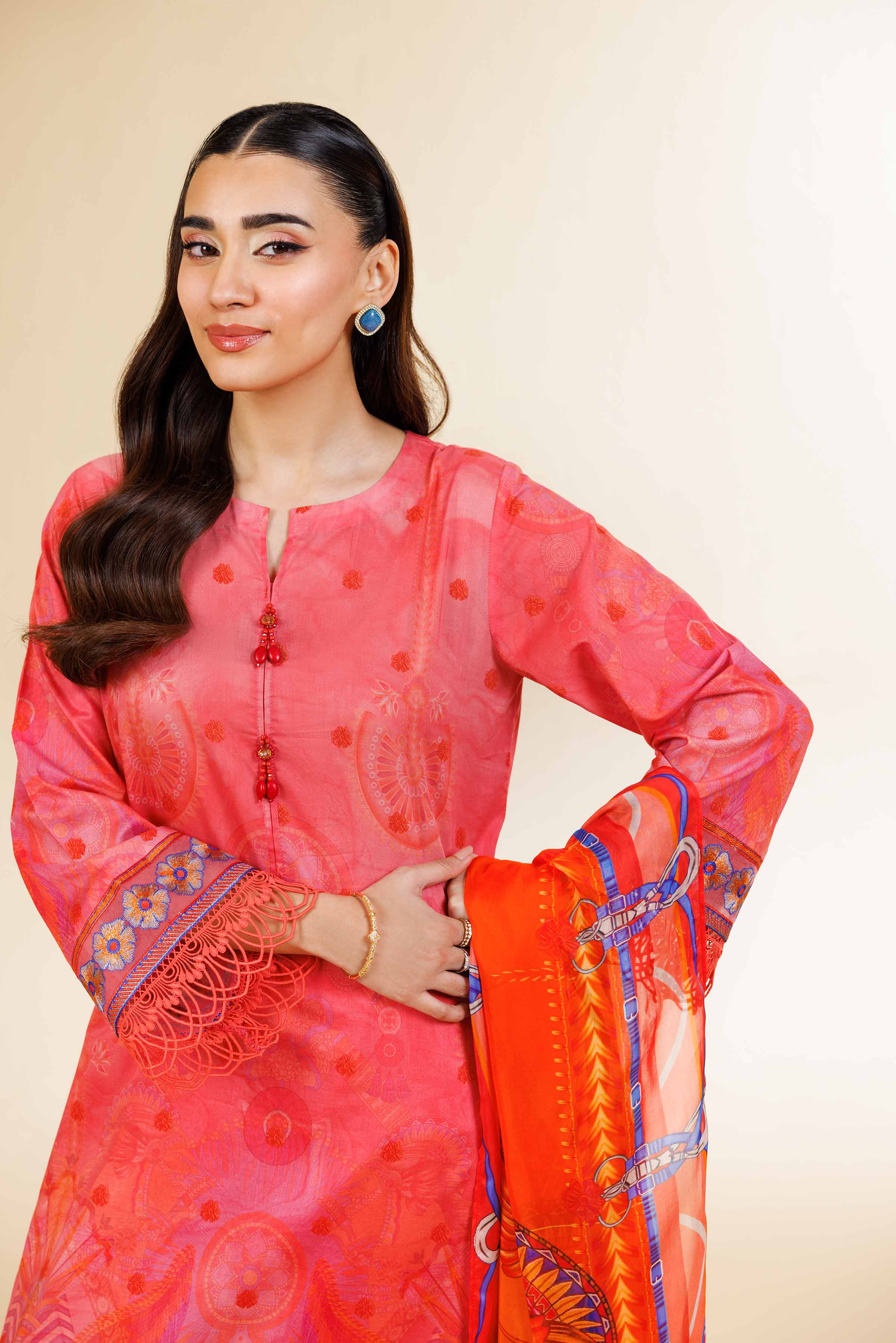 3 Piece - Digital Printed Embroidered Suit - 42501478 - Image 6