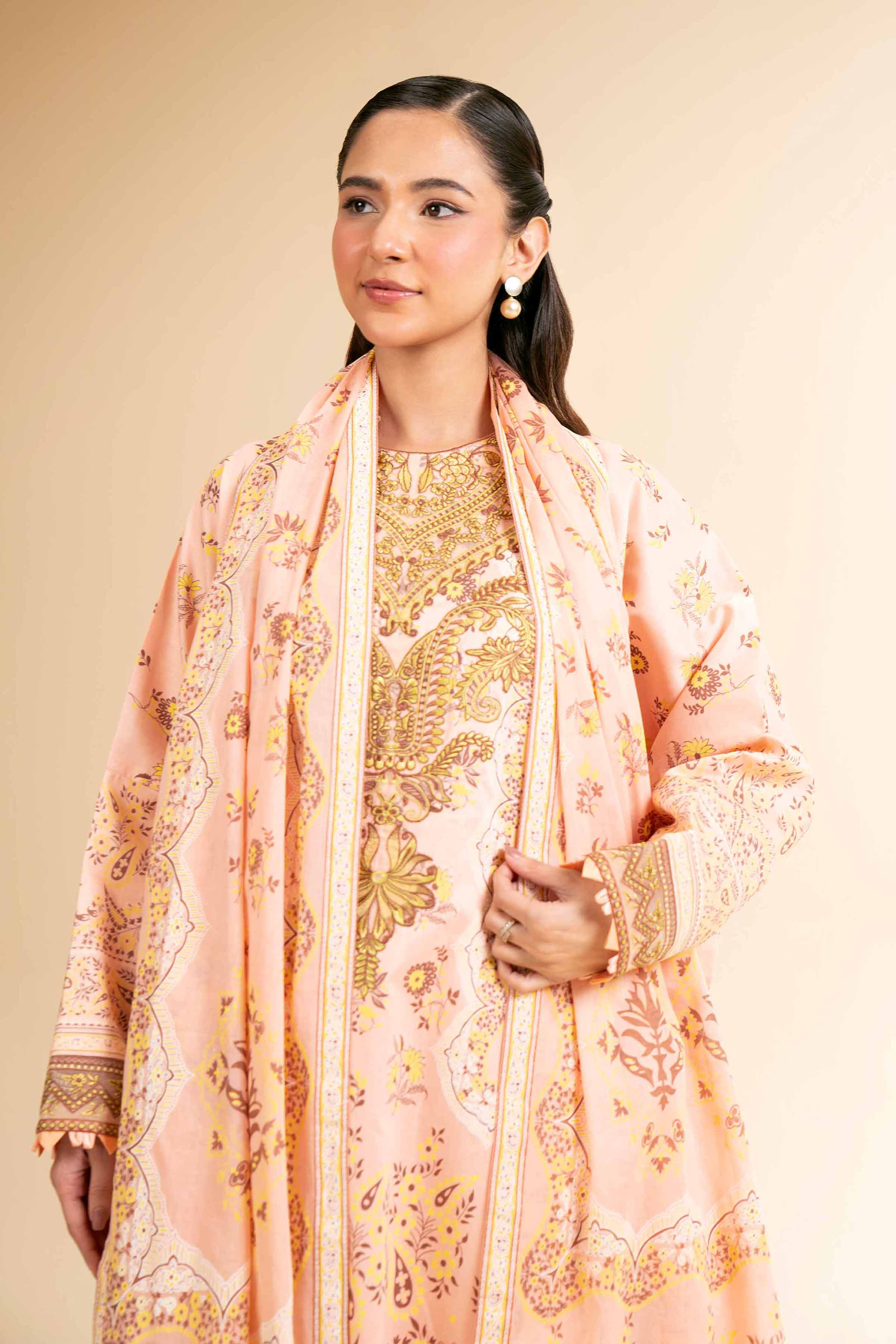 3 Piece - Flatbed Paste Embroidered Suit - 42501665 - Image 2