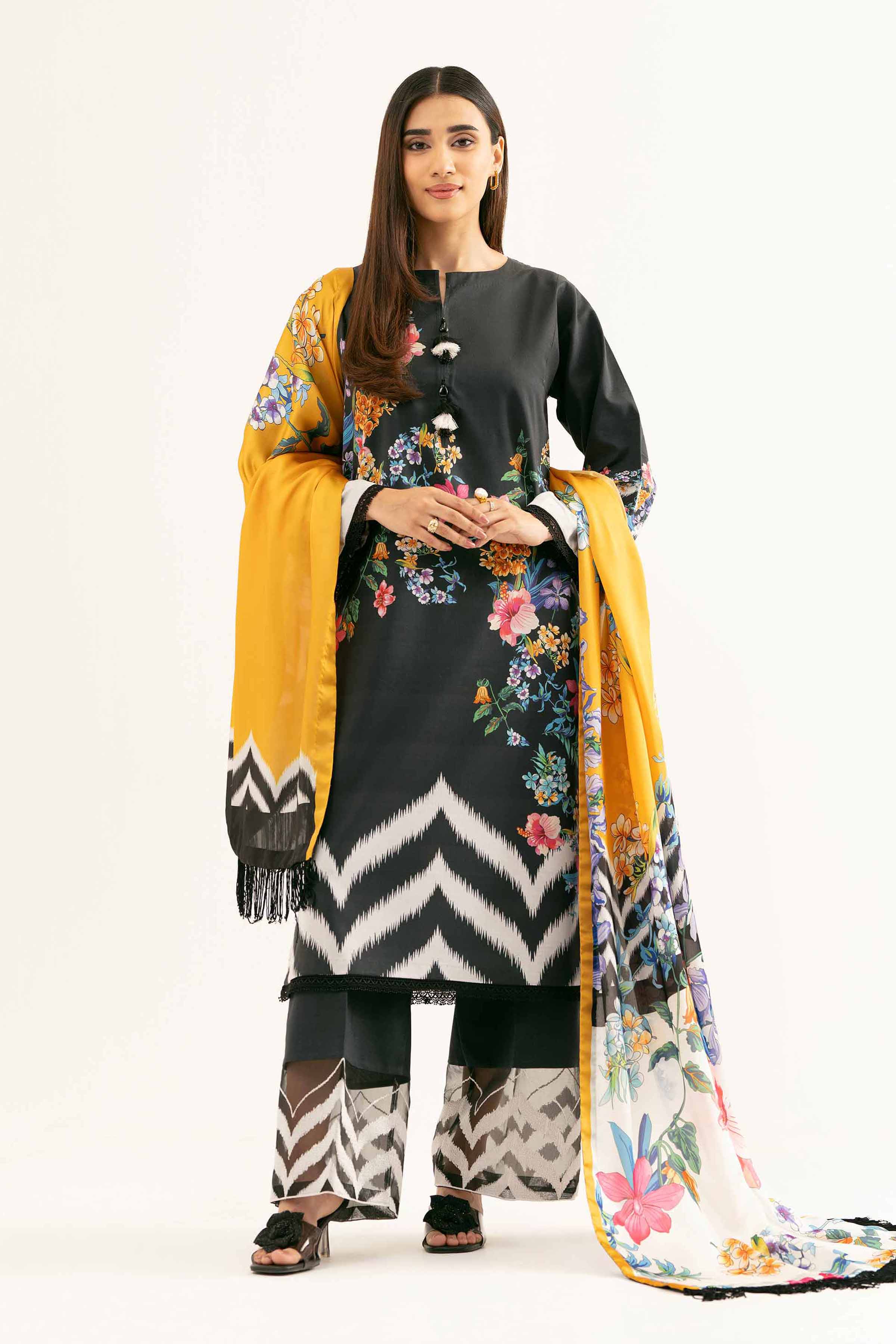 3 Piece - Digital Printed Embroidered Suit - 42501839 - Image 4