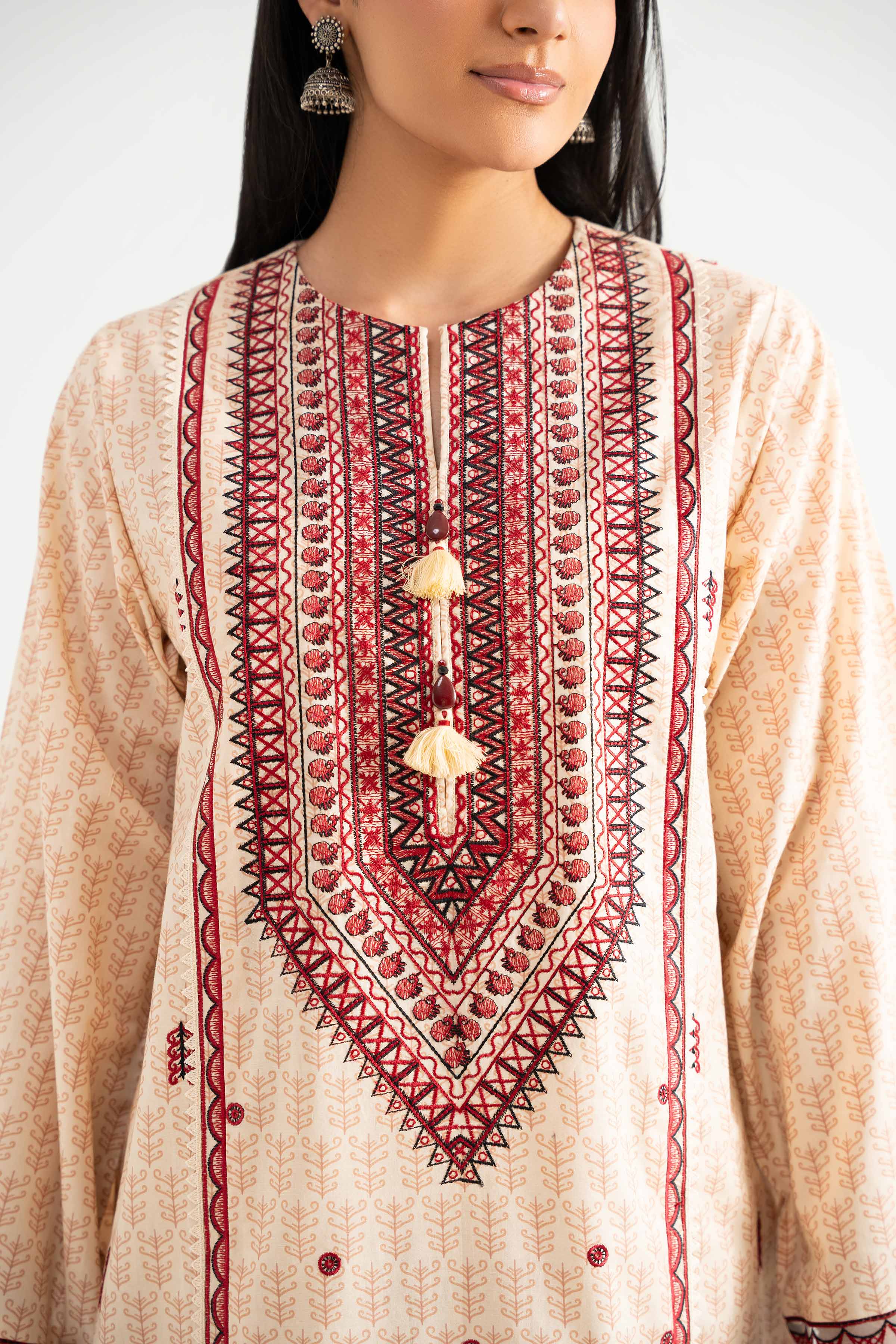 3 Piece - Printed Embroidered Suit - 42501874 - Image 4