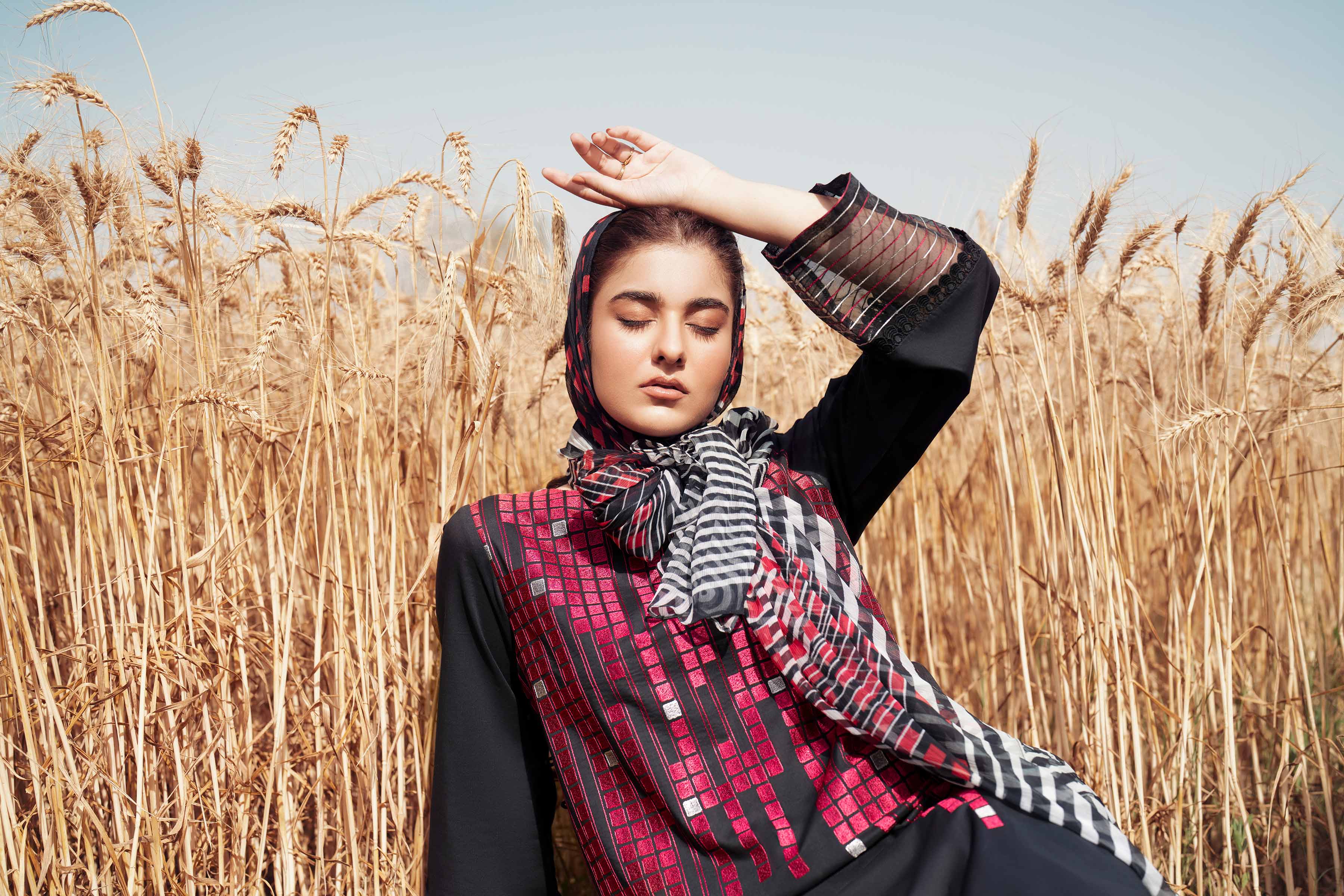 3 Piece - Dyed Printed Embroidered Suit - 42502026 - Image 9