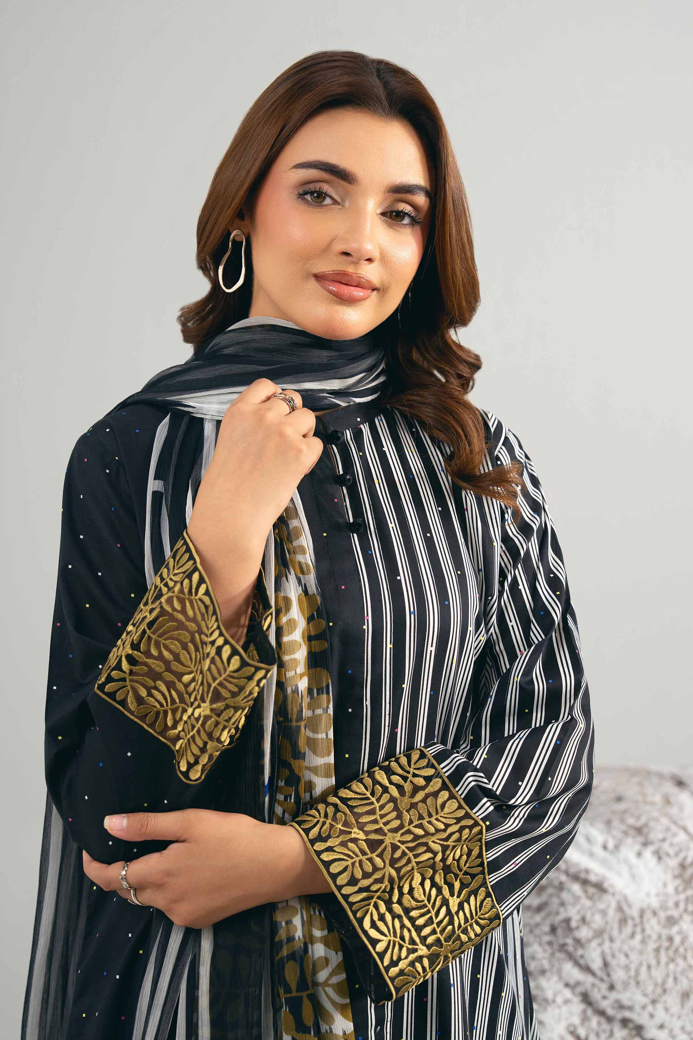 3 Piece - Printed Embroidered Suit - 42502030 - Image 6