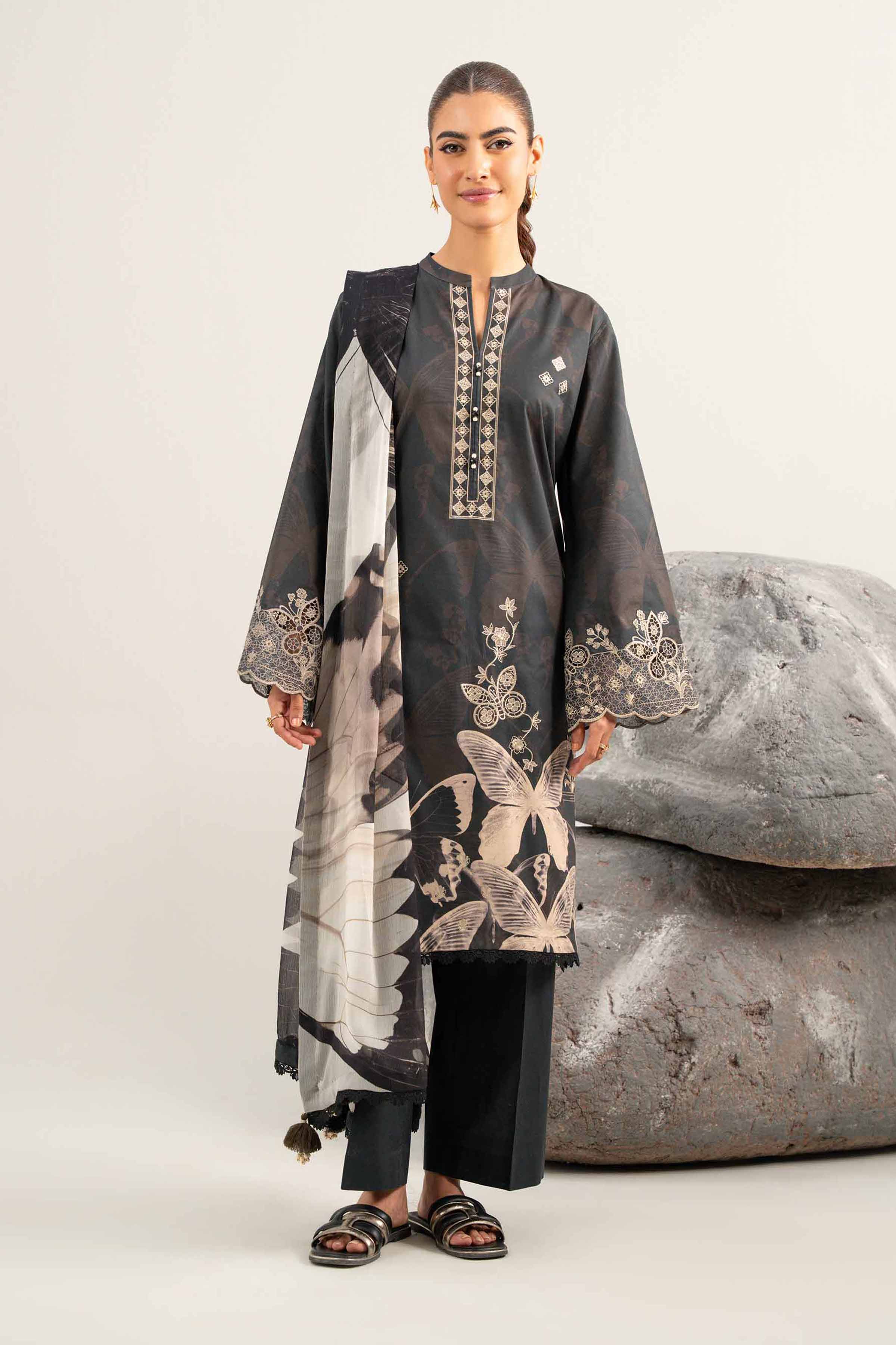 3 Piece - Digital Printed Embroidered Suit - 42502034 - Image 4