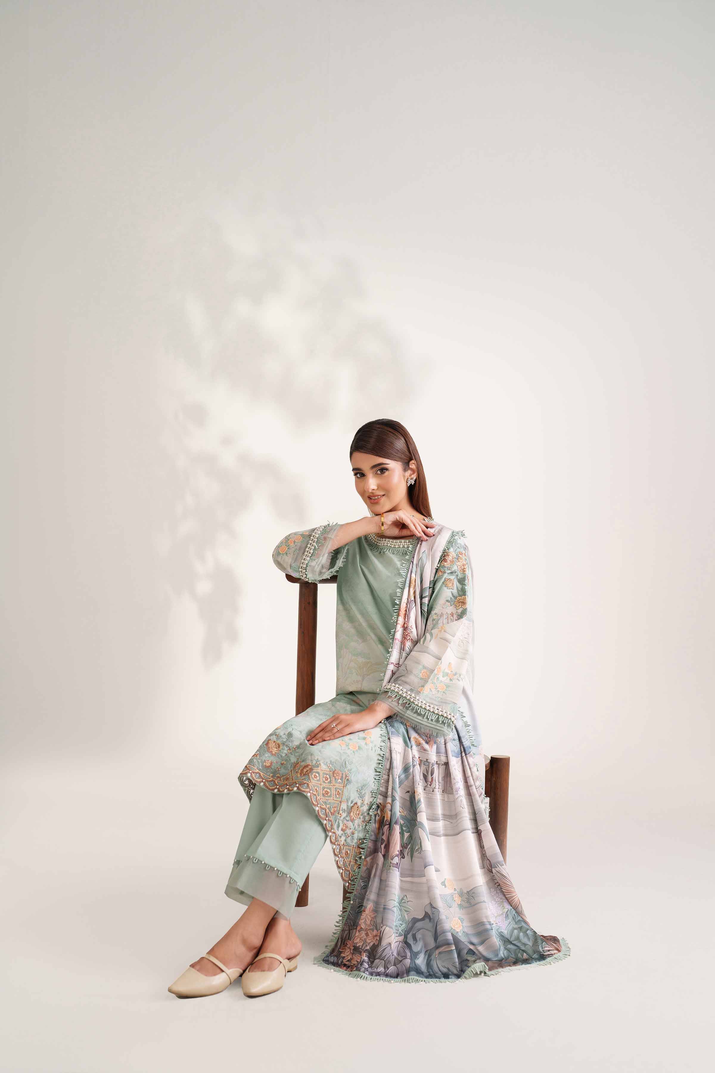 3 Piece - Digital Printed Embroidered Suit - 42502217 - Image 4