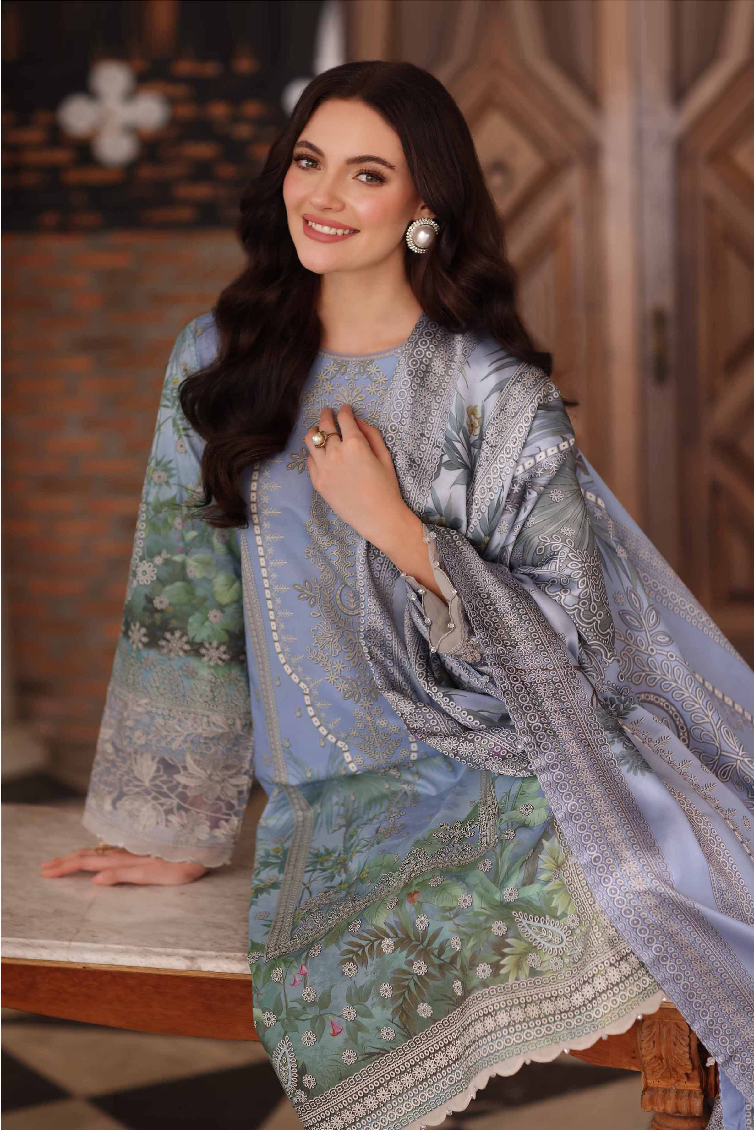 3 Piece - Digital Printed Embroidered Suit - 42502221 - Image 2