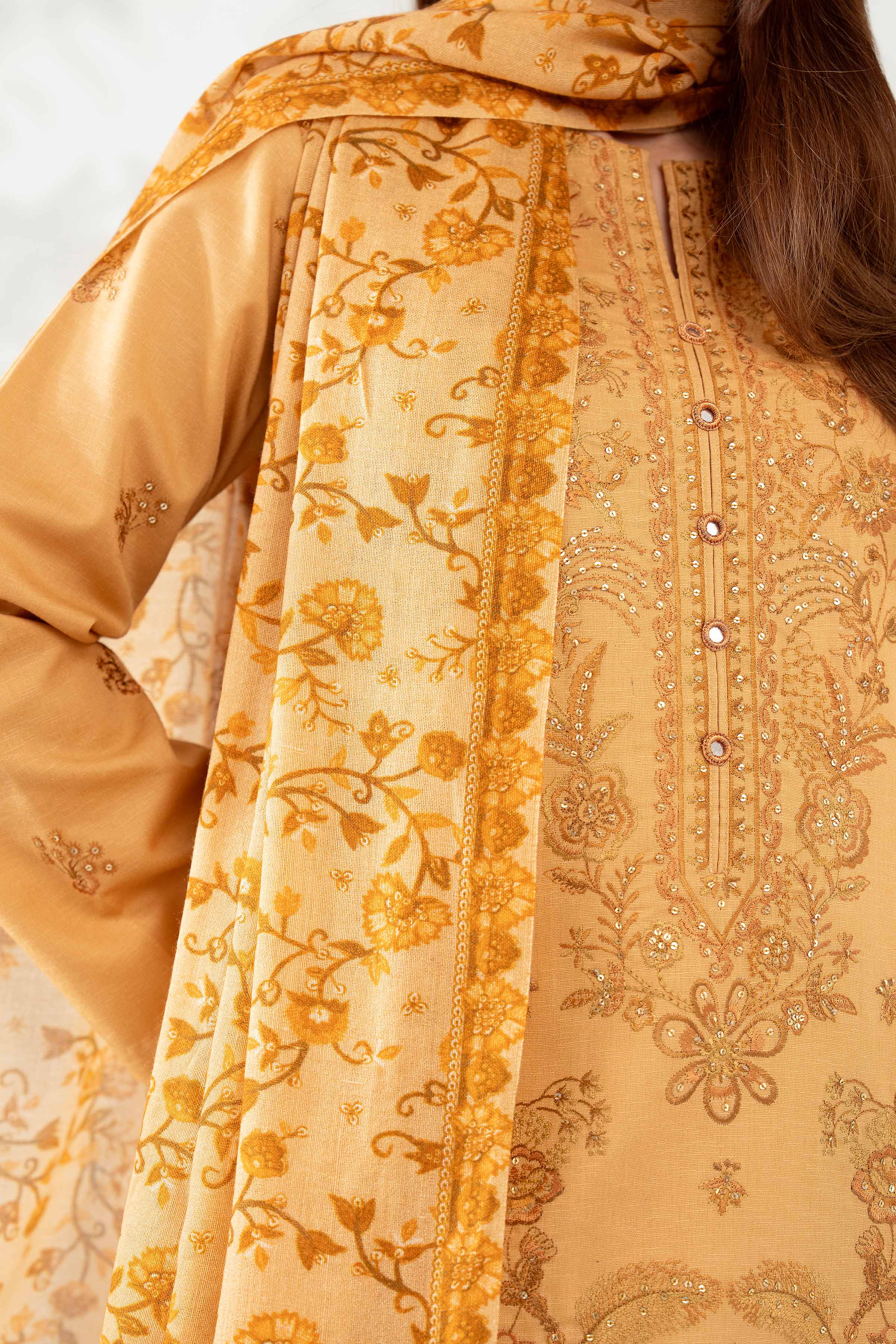 3 Piece - Digital Printed Embroidered Suit - 42502301 - Image 4