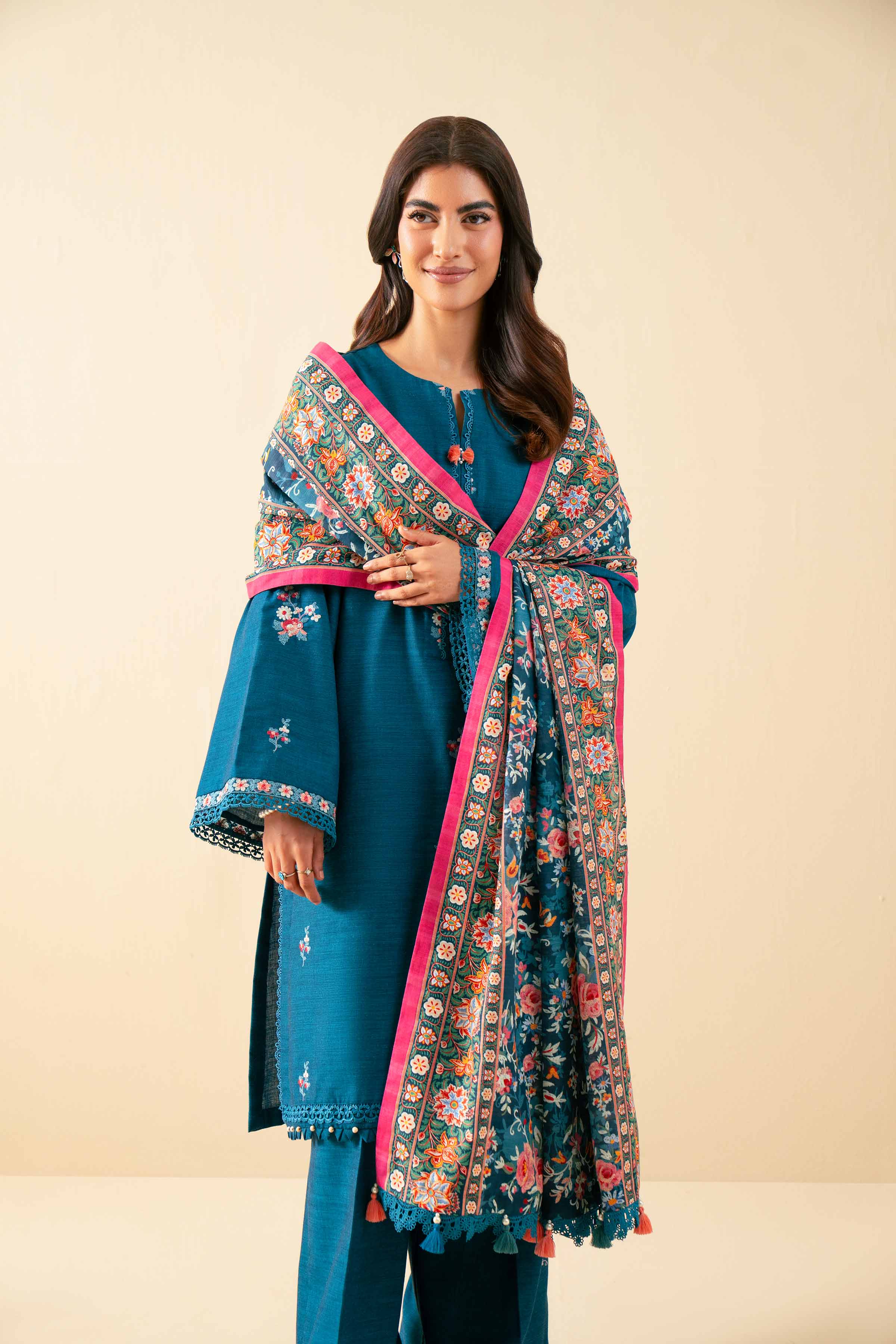 3 Piece - Printed Embroidered Suit - 42502535 - Image 4