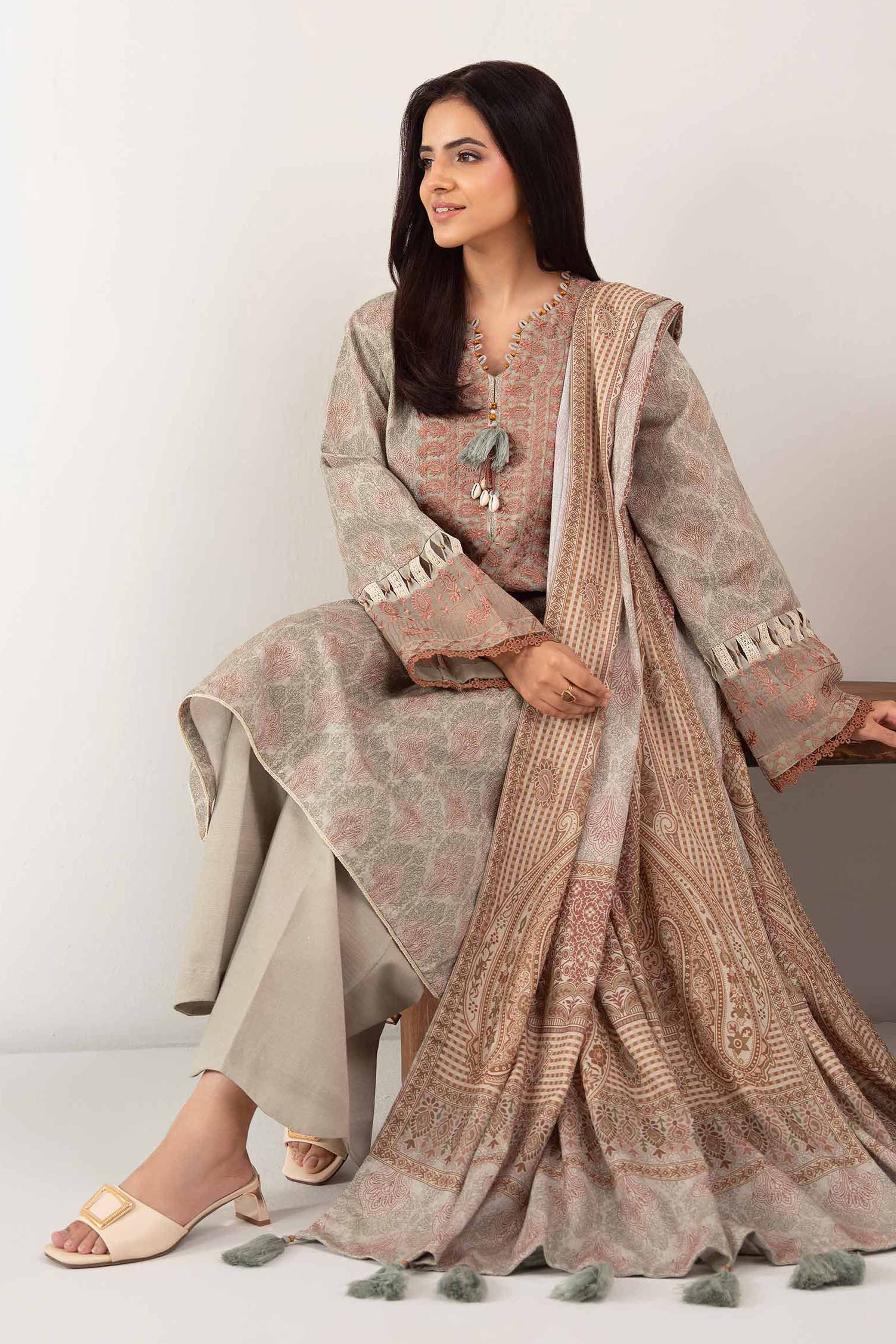 3 Piece - Digital Printed Embroidered Suit - 42502574 - Image 2