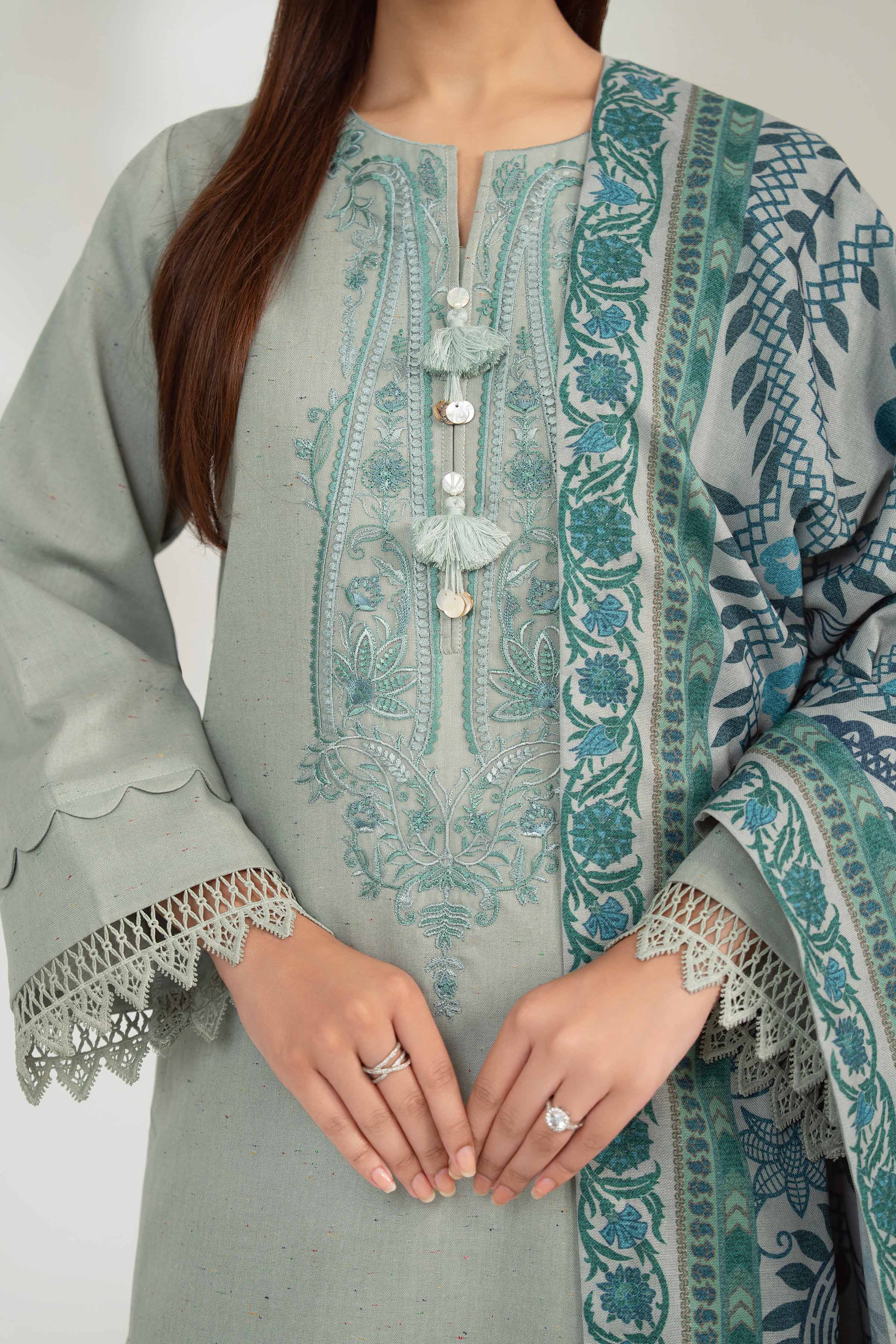 3 Piece - Digital Printed Embroidered Suit - 42502597 - Image 4