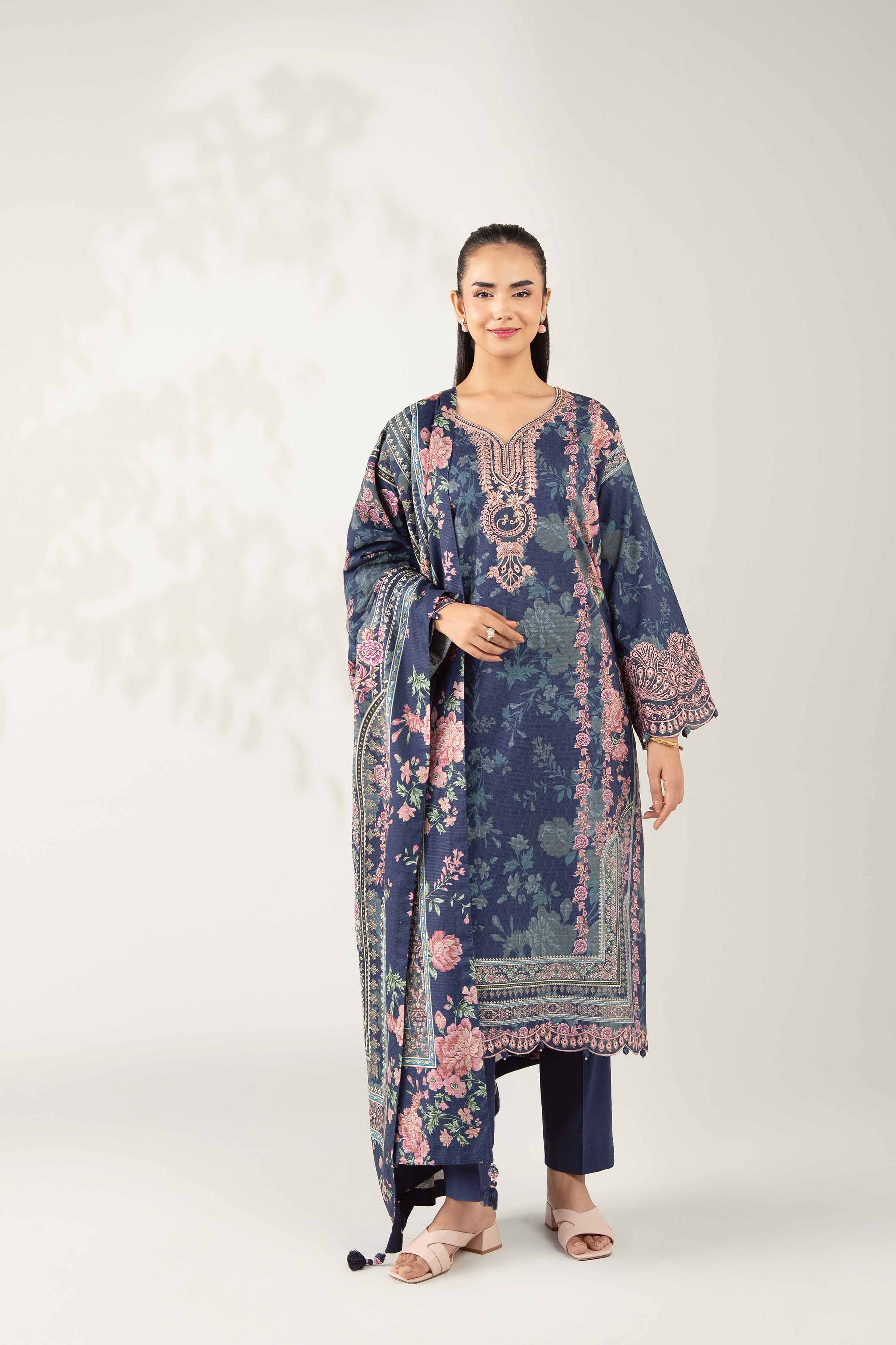 3 Piece - Digital Printed Embroidered Suit - 42502636 - Image 3