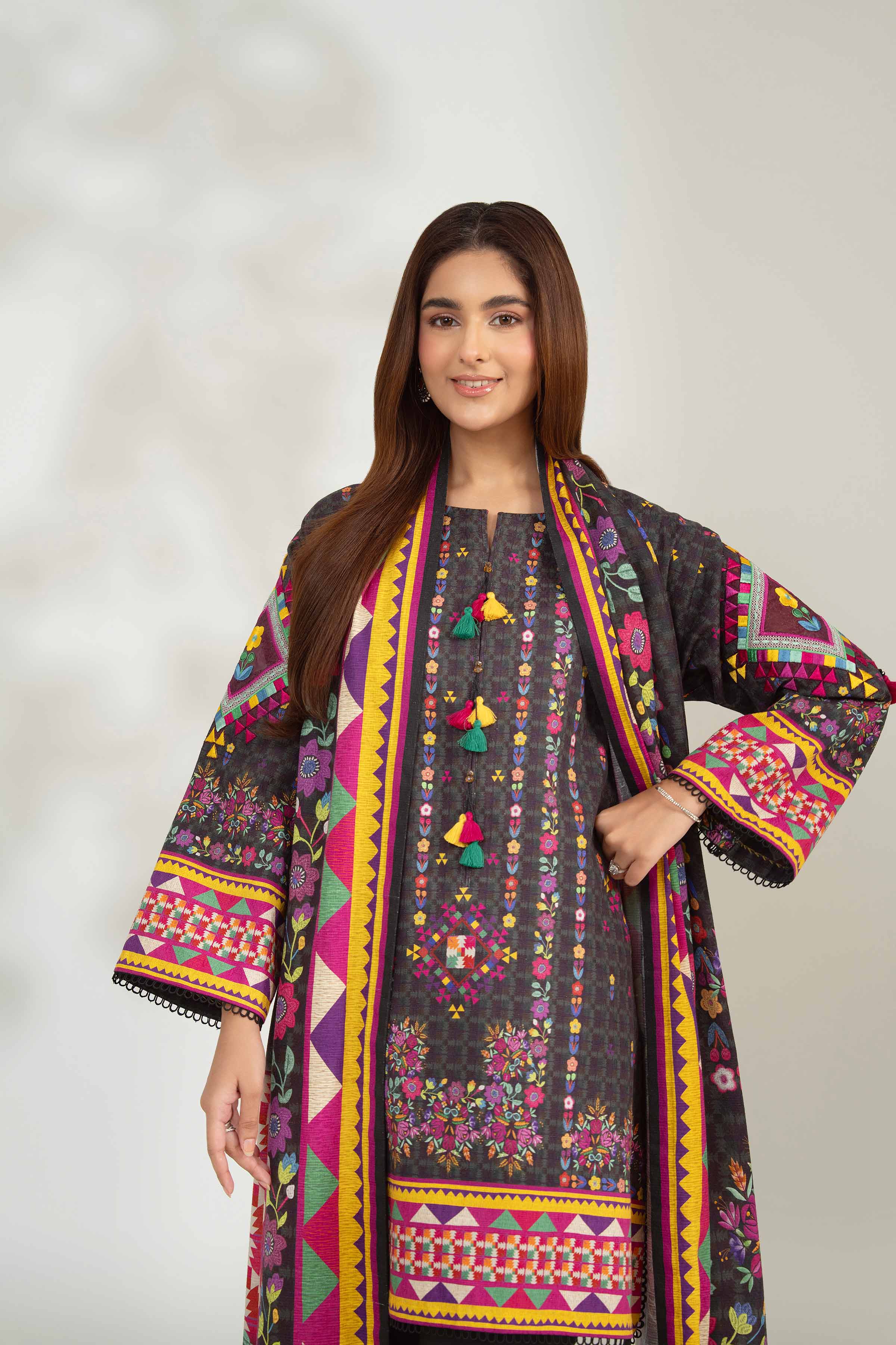 3 Piece - Digital Printed Embroidered Suit - 42502637 - Image 5