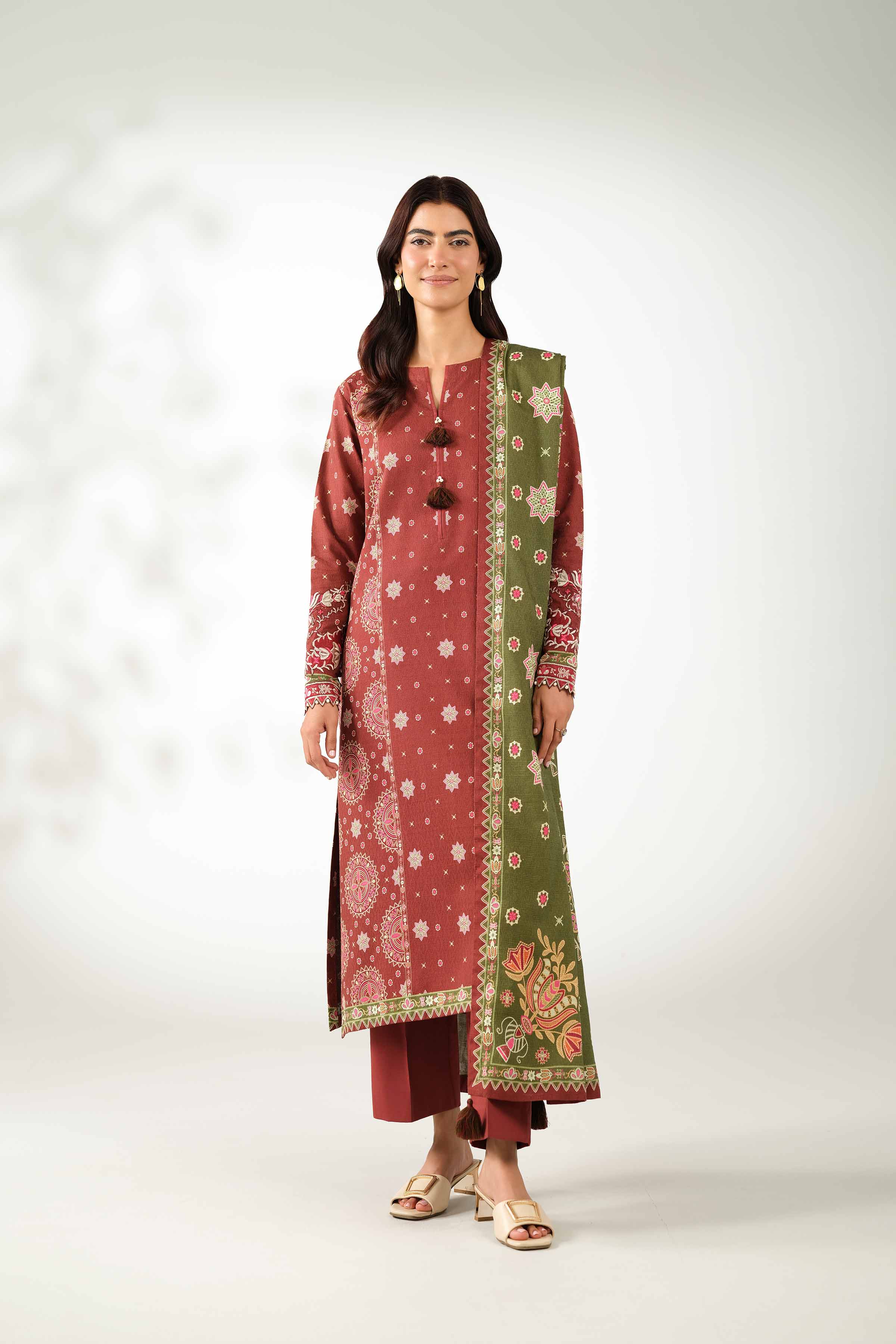 3 Piece - Digital Printed Embroidered Suit - 42502640 - Image 5