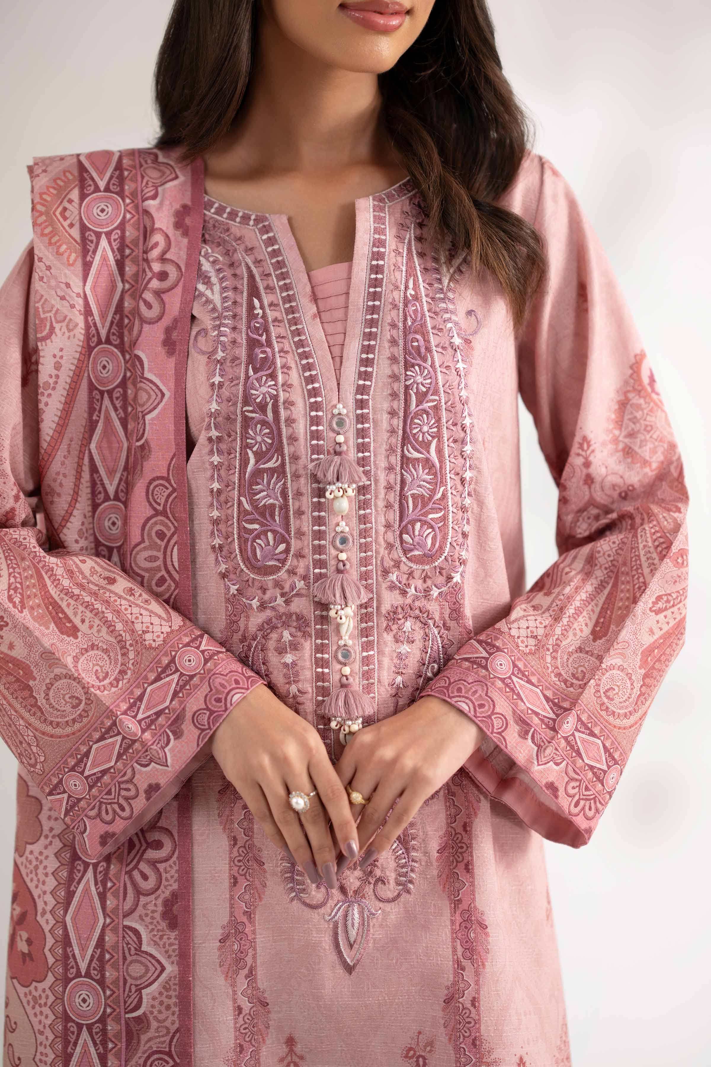 3 Piece - Digital Printed Embroidered Suit - 42502648 - Image 4