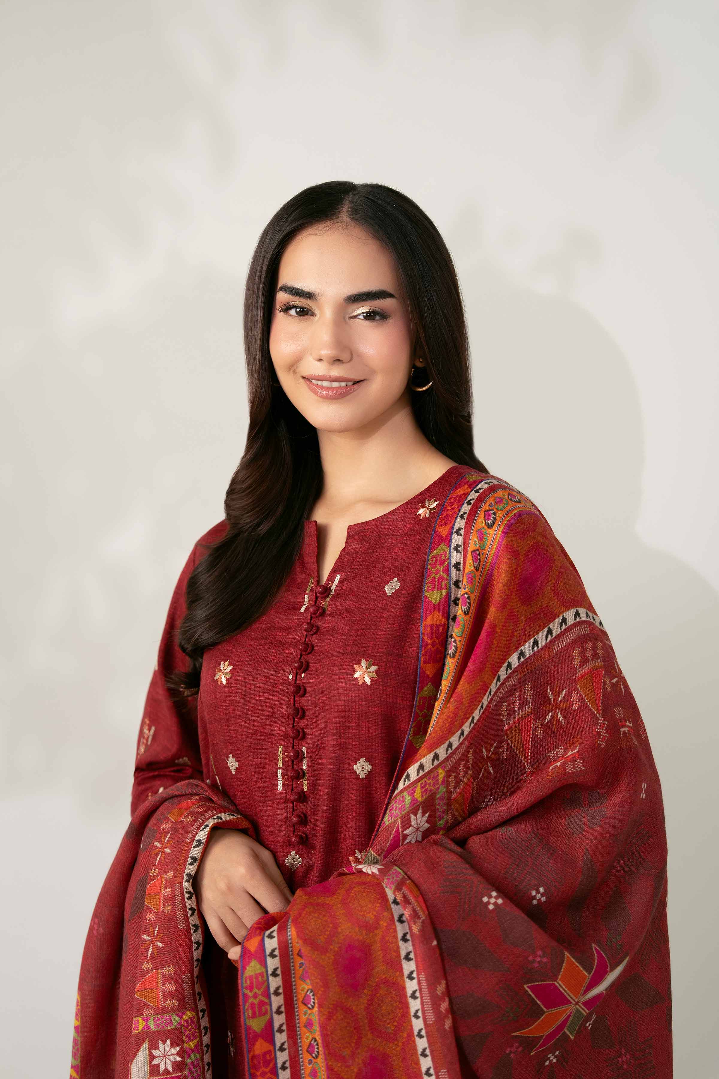 3 Piece - Digital Printed Embroidered Suit - 42502704 - Image 4