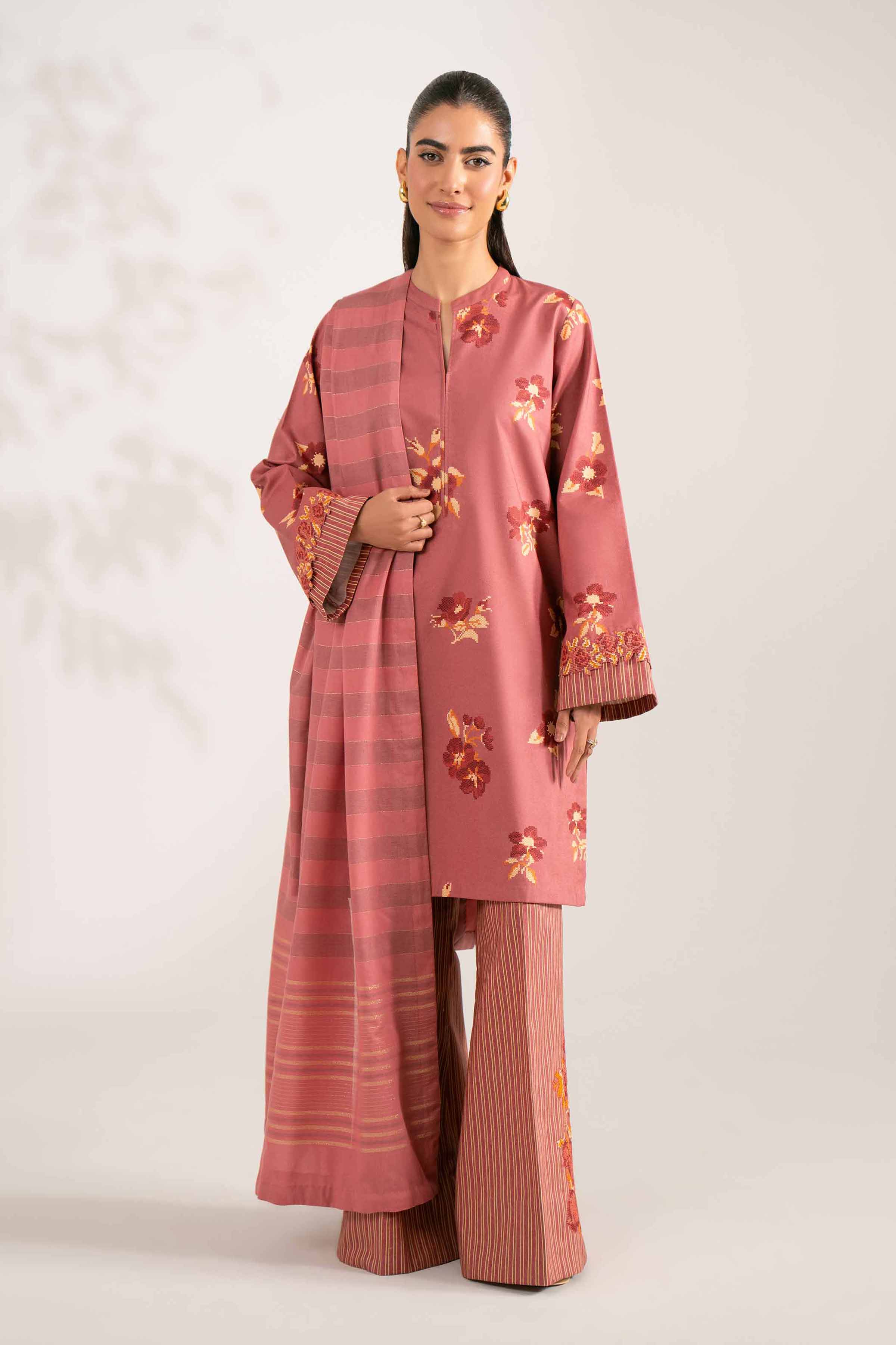 3 Piece - Printed Embroidered Suit - 42502844 - Image 2