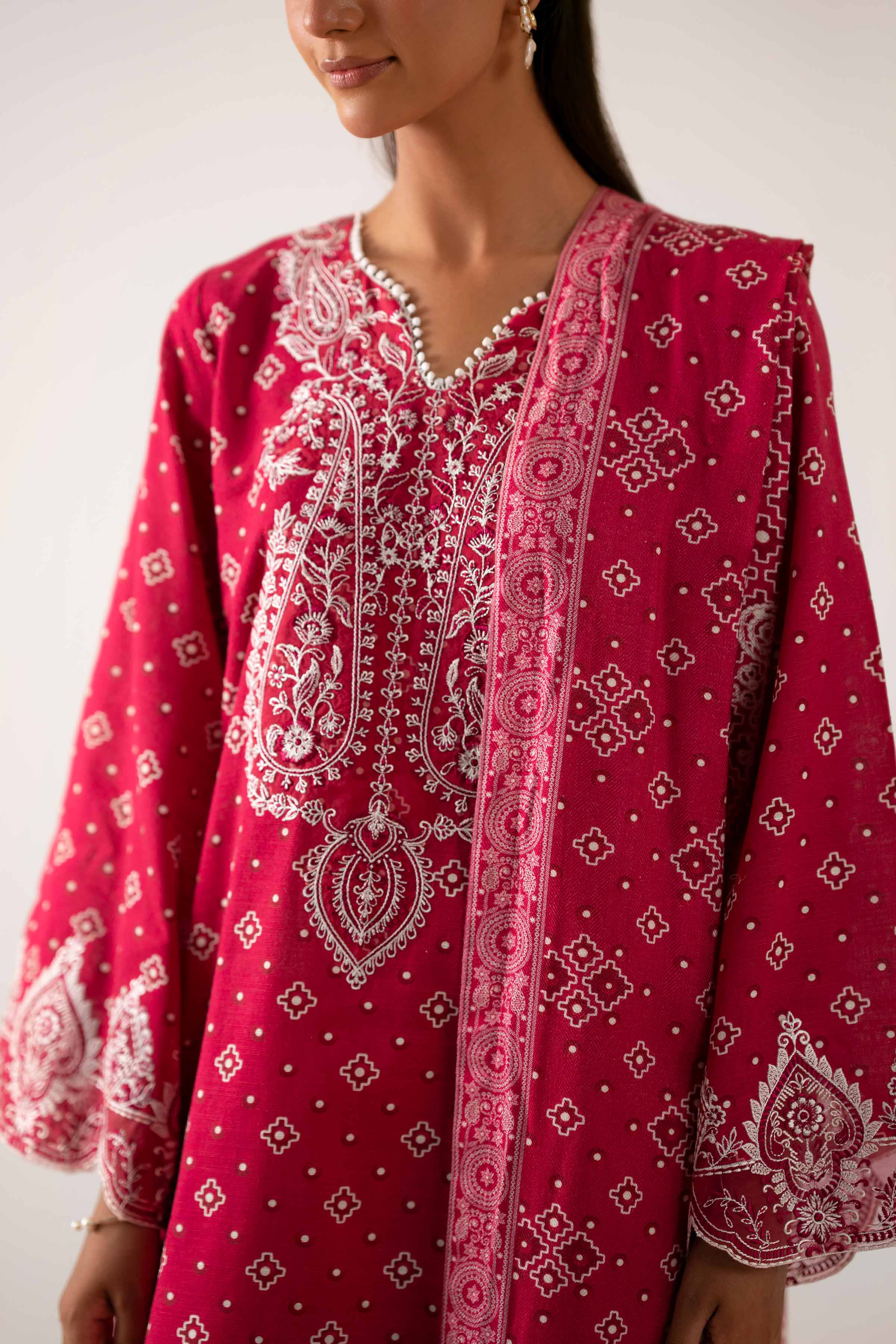3 Piece - Printed Embroidered Suit - 42502873 - Image 4