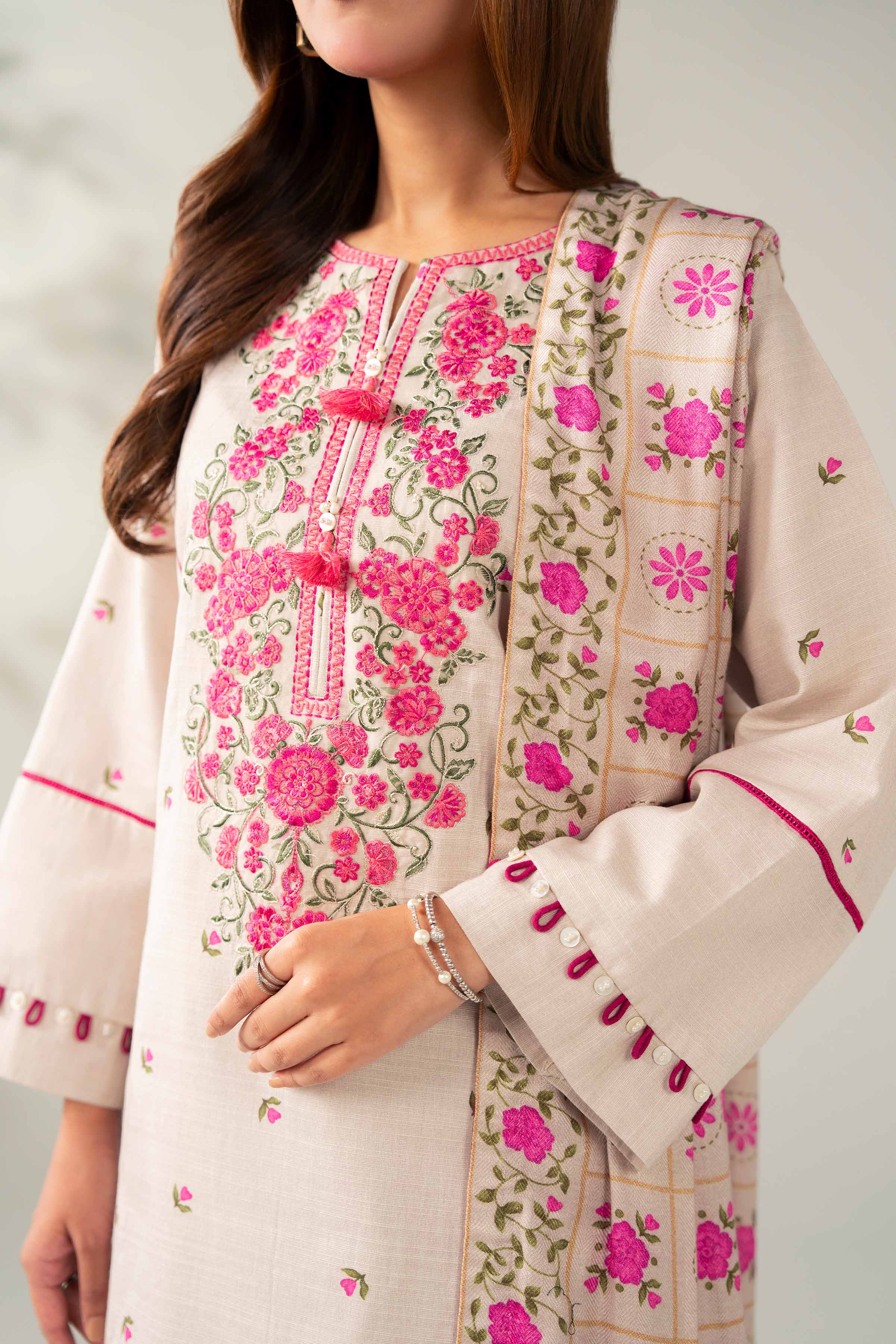 3 Piece - Printed Embroidered Suit - 42502875 - Image 4