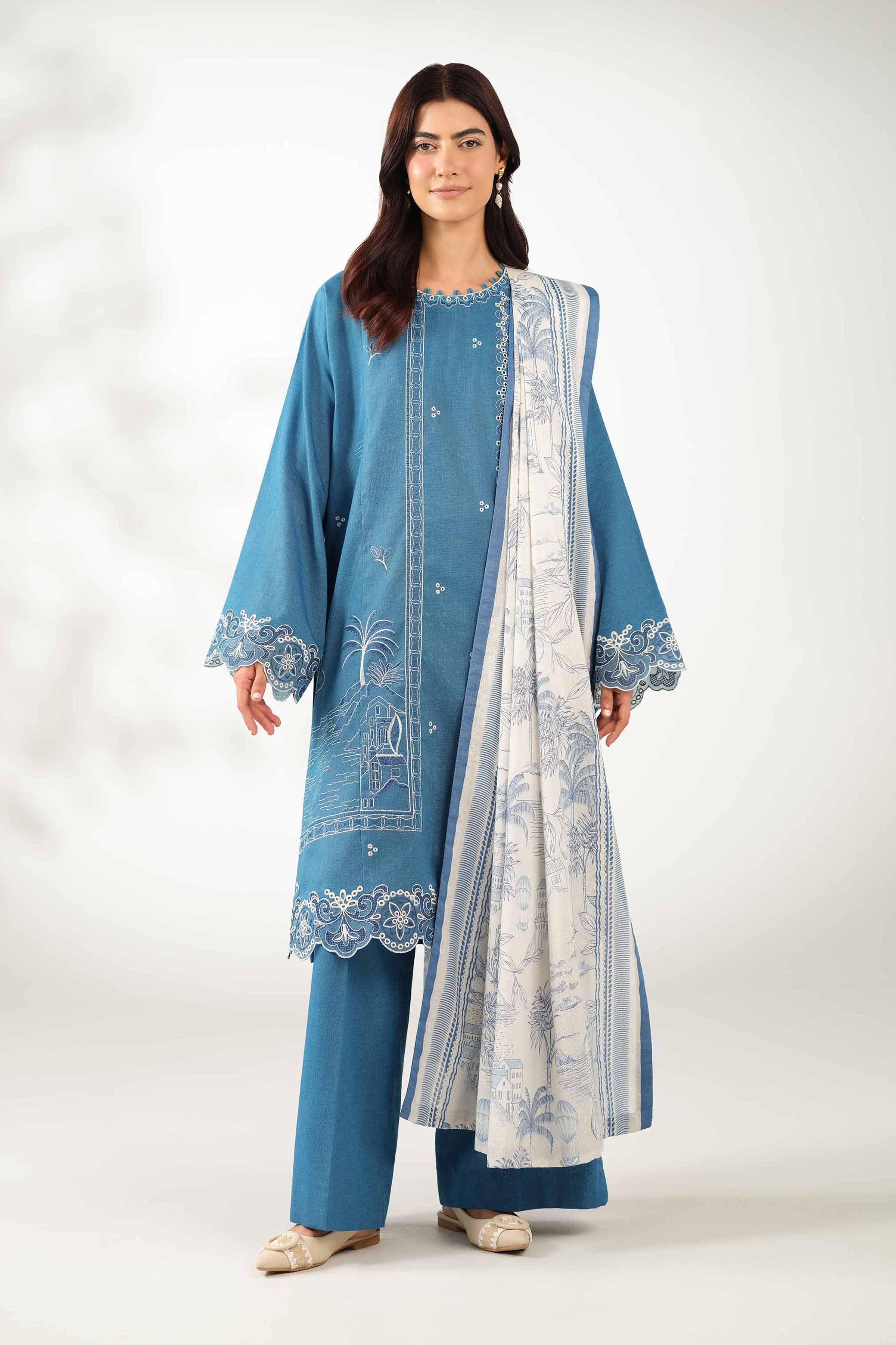 3 Piece - Printed Embroidered Suit - 42502959 - Image 2