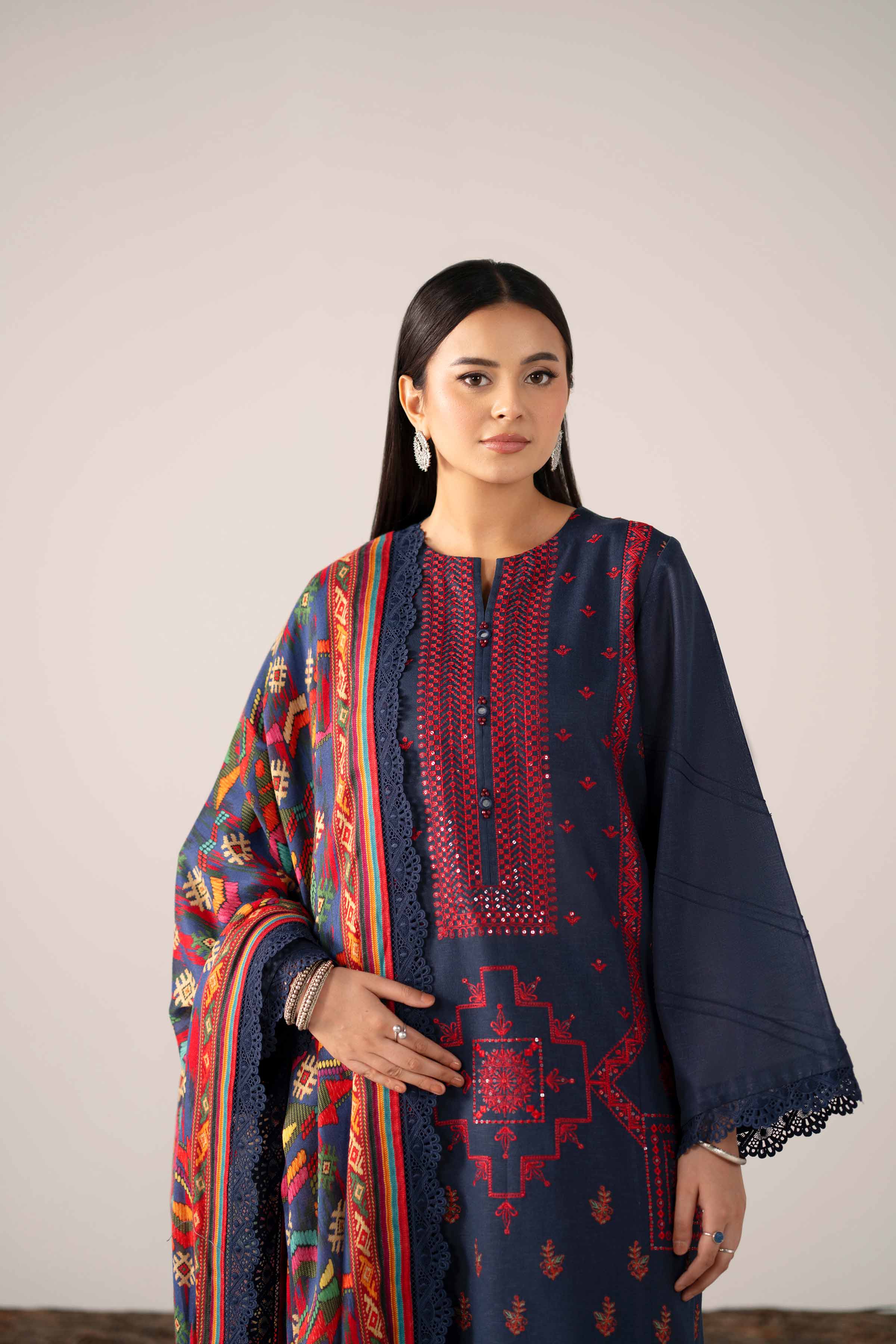 3 Piece - Digital Printed Embroidered Suit - 42502977 - Image 7