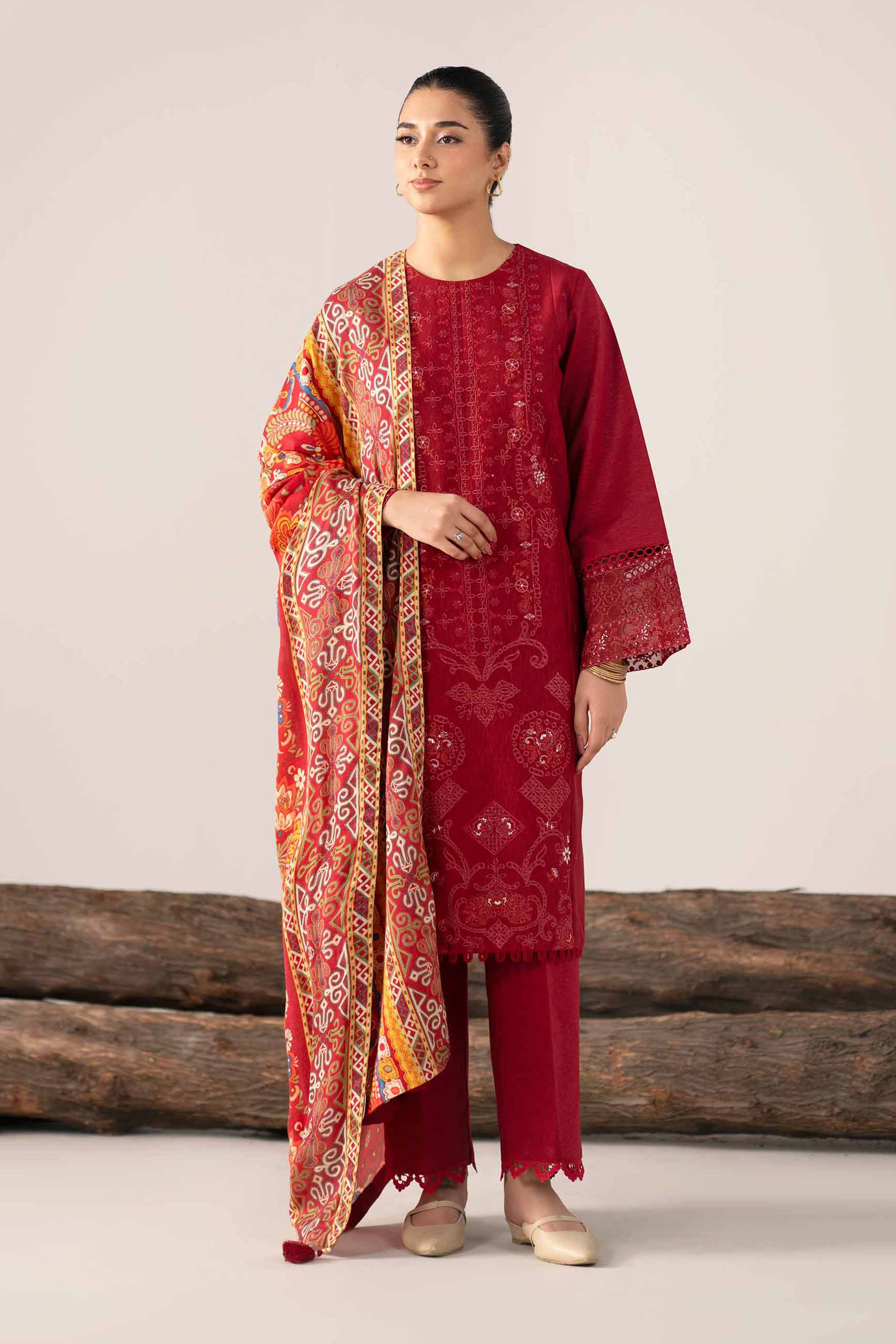 3 Piece - Digital Printed Embroidered Suit - 42502978 - Image 2
