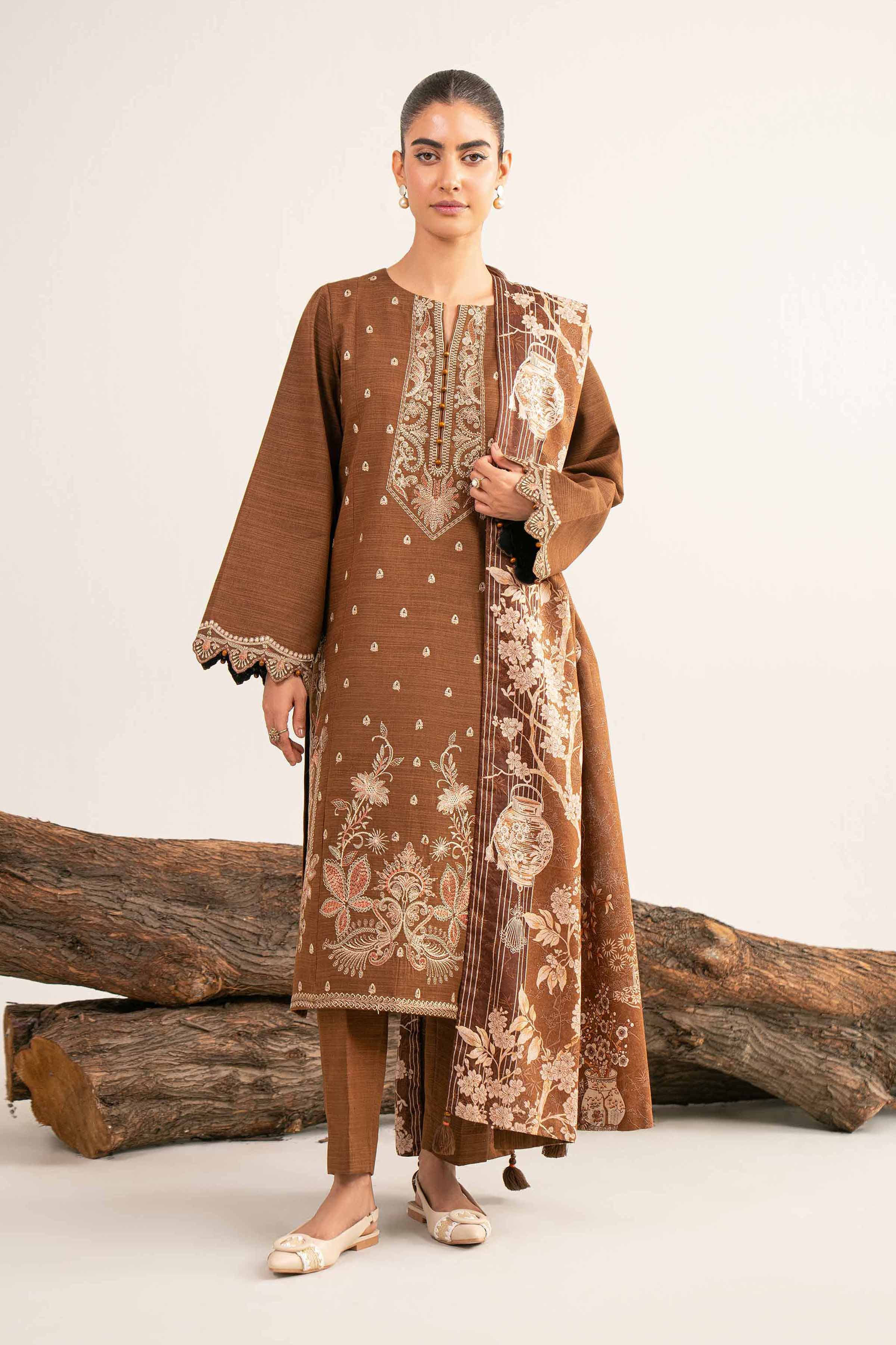 3 Piece - Printed Embroidered Suit - 42503519 - Image 5