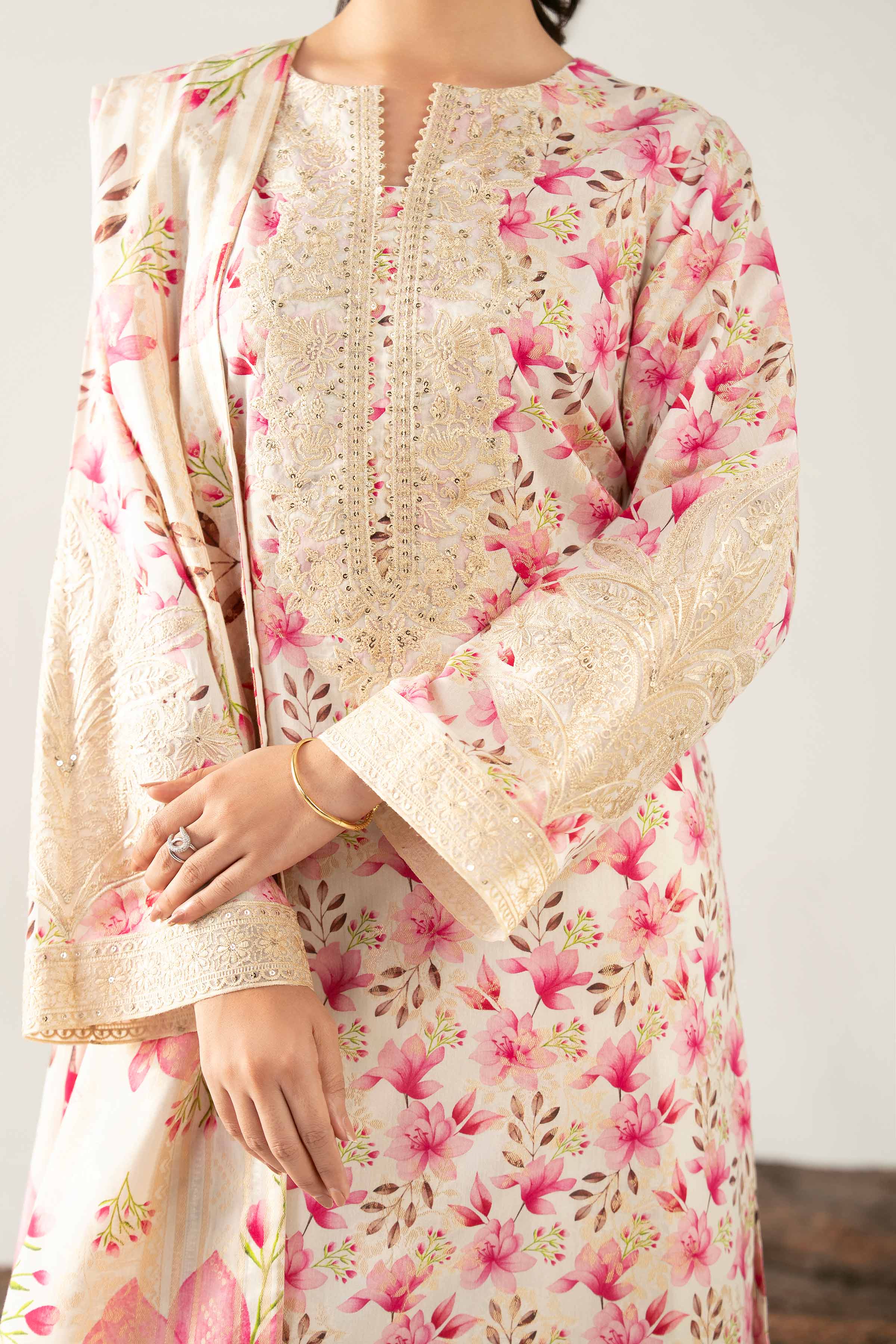 3 Piece - Digital Printed Embroidered Suit - 42503601 - Image 5