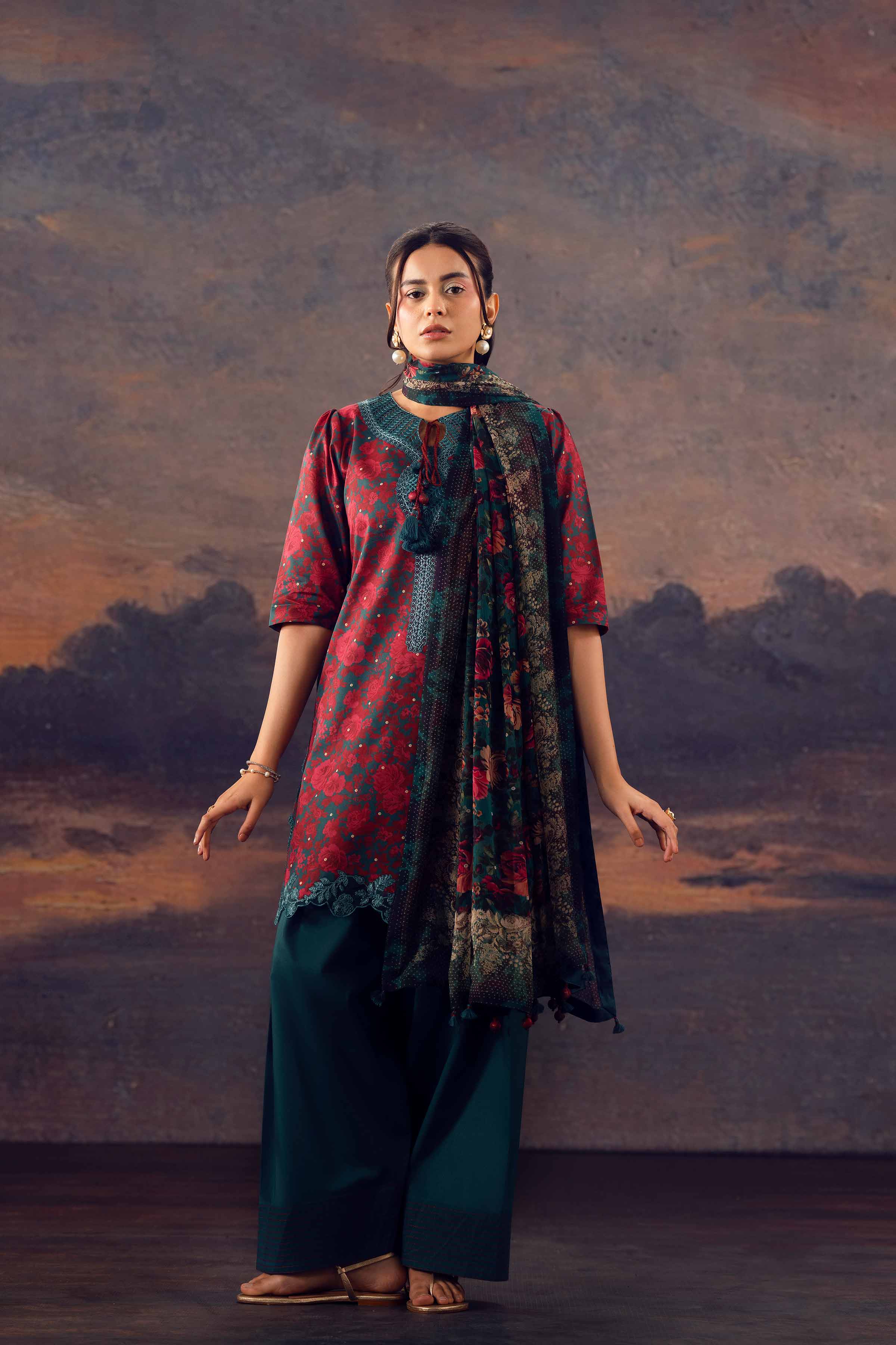 3 Piece - Digital Printed Embroidered Suit - 42601146 - Image 3
