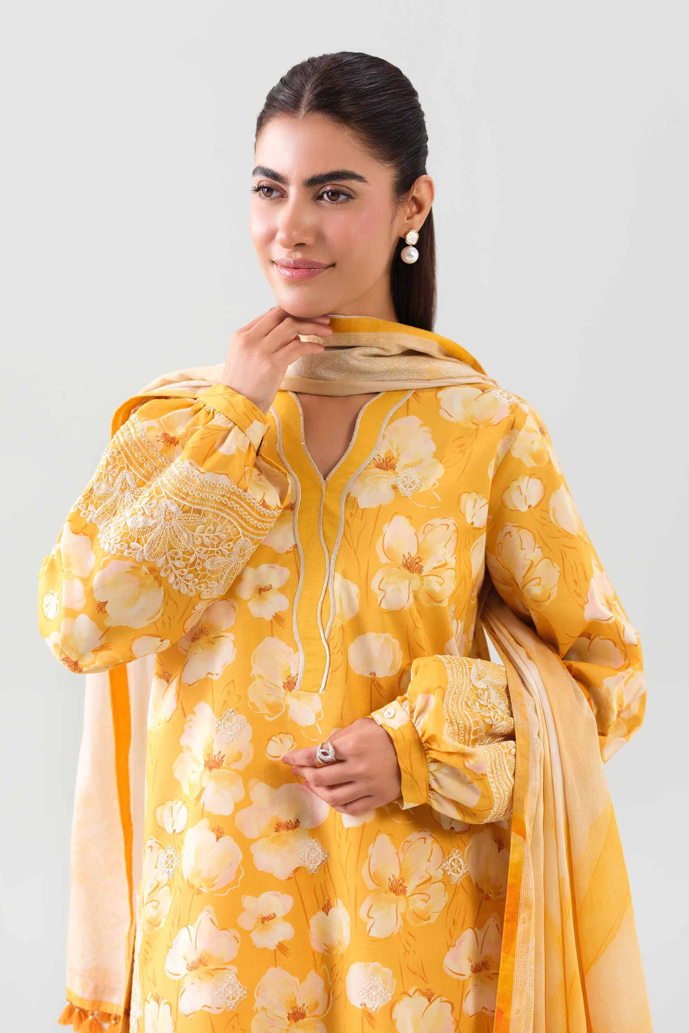 3 Piece - Digital Printed Embroidered Suit - 42601200 - Image 2