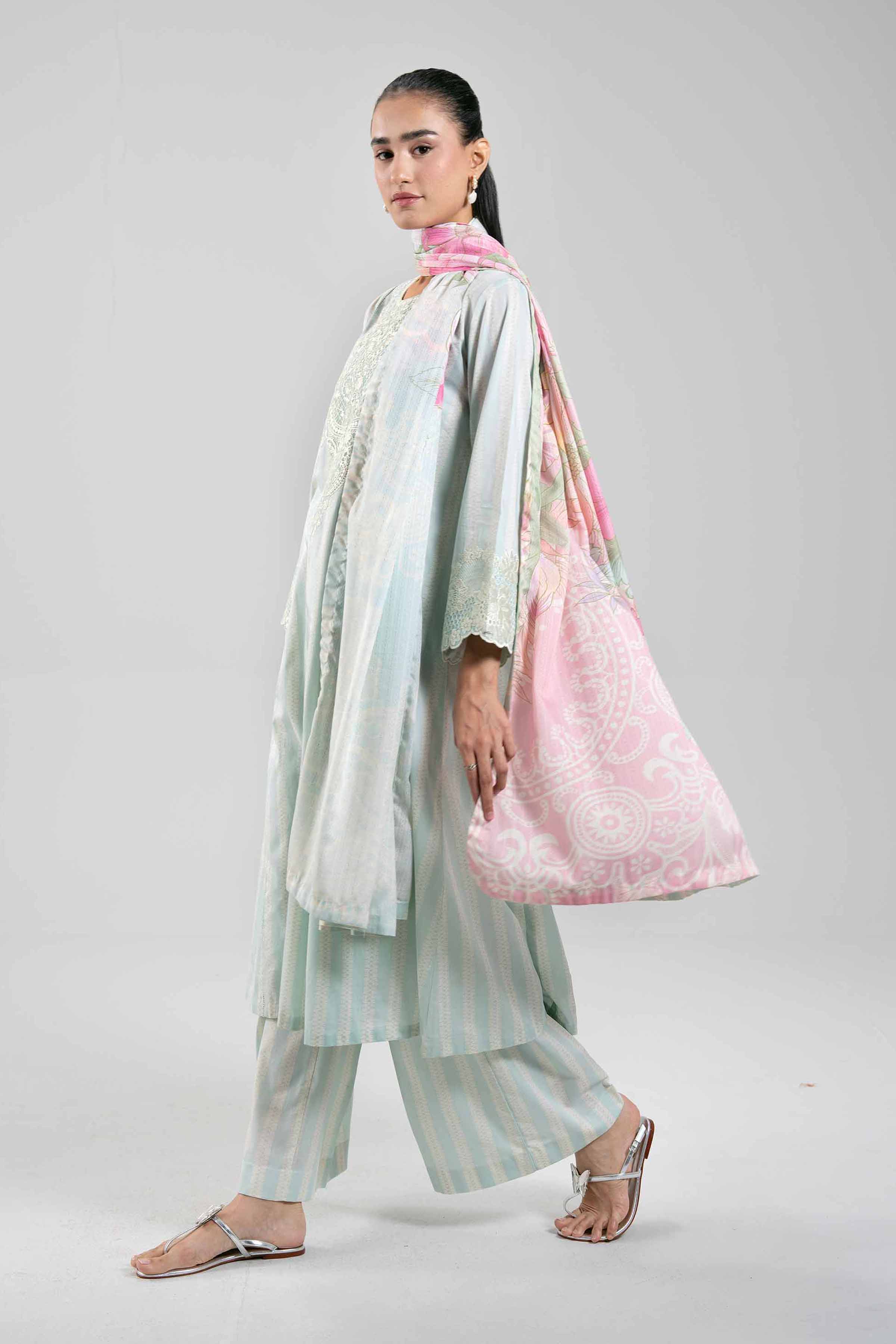 3 Piece - Digital Printed Embroidered Suit - 42601208 - Image 6