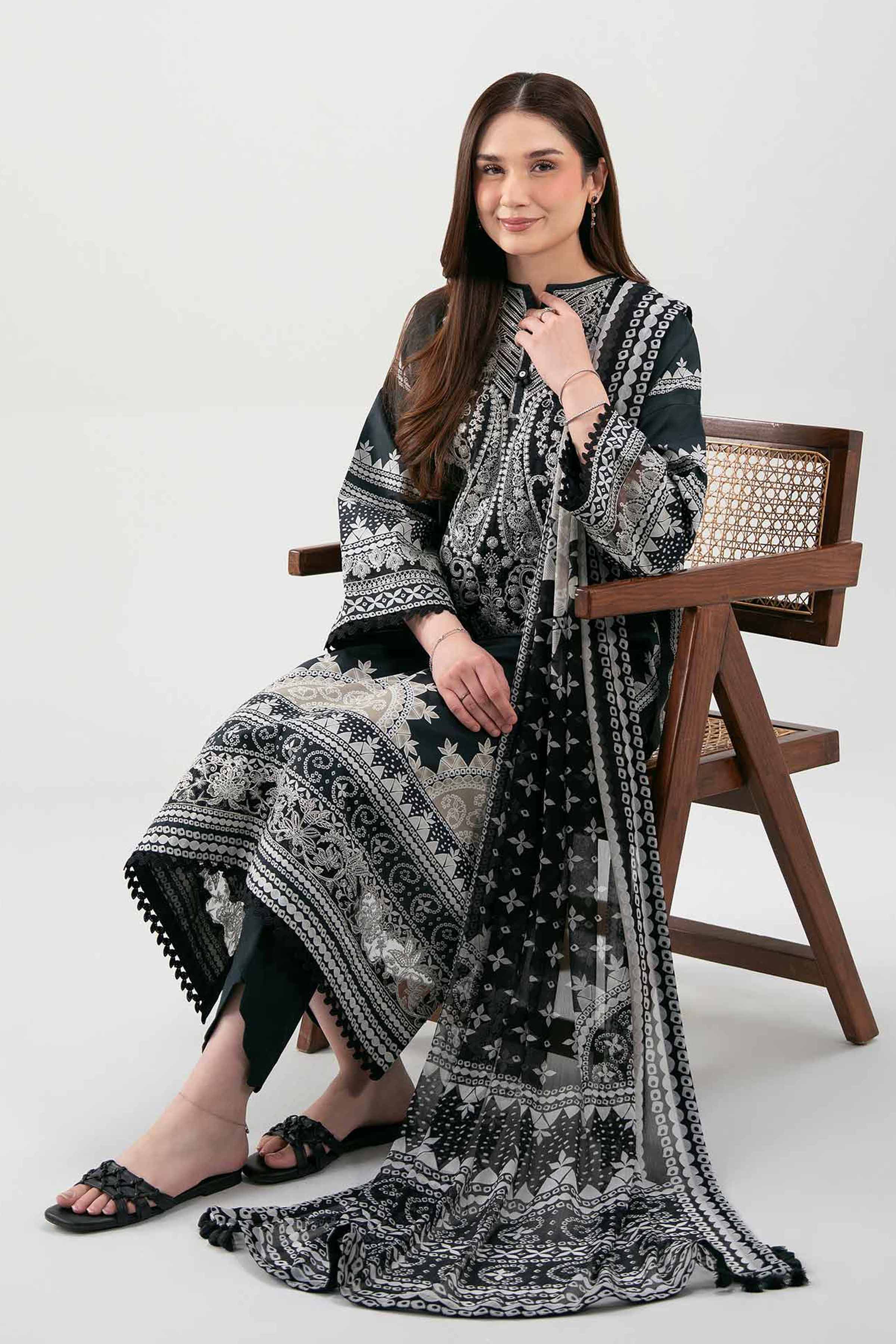 3 Piece - Digital Printed Embroidered Suit - 42601212 - Image 5