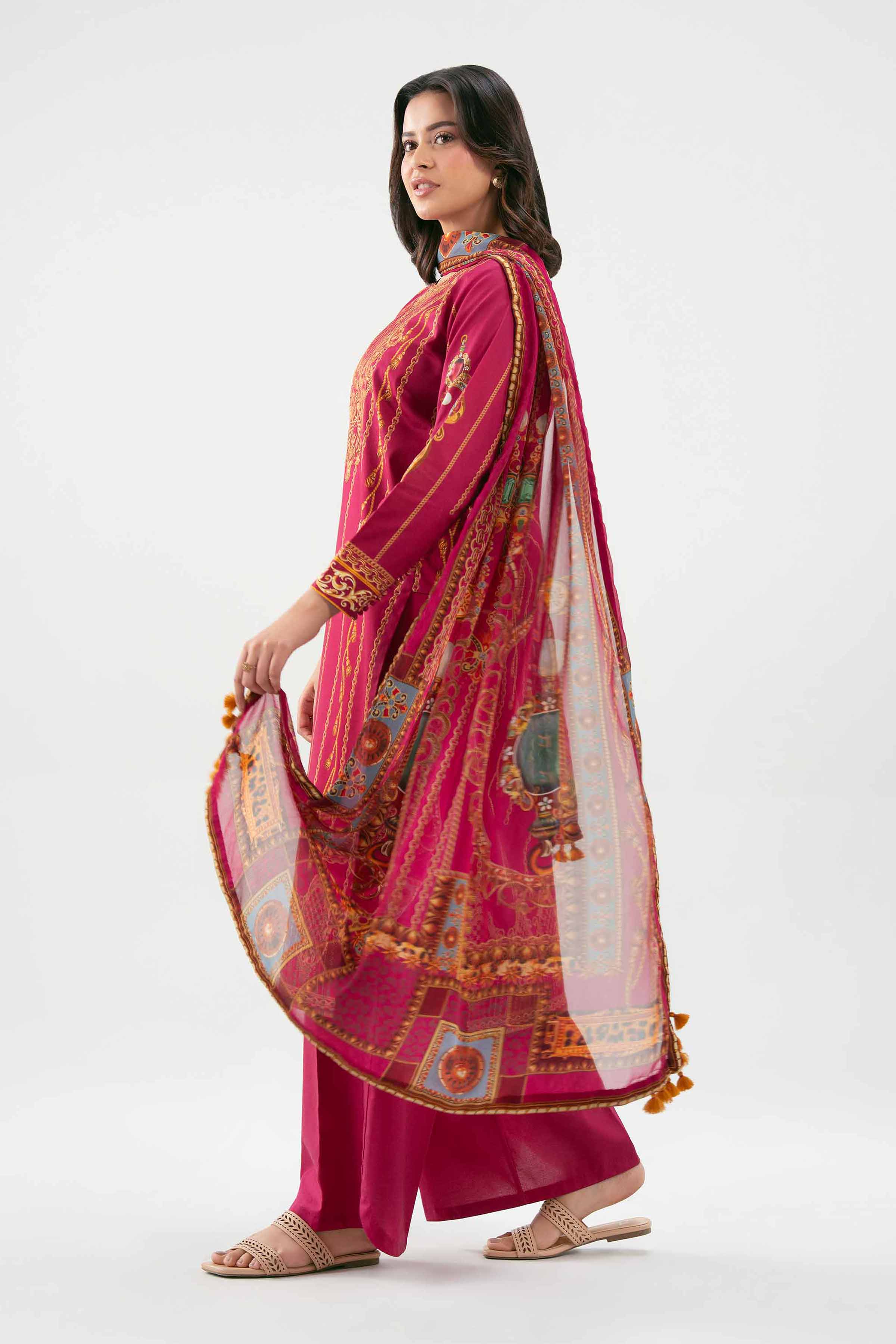 3 Piece - Digital Printed Embroidered Suit - 42601217 - Image 6