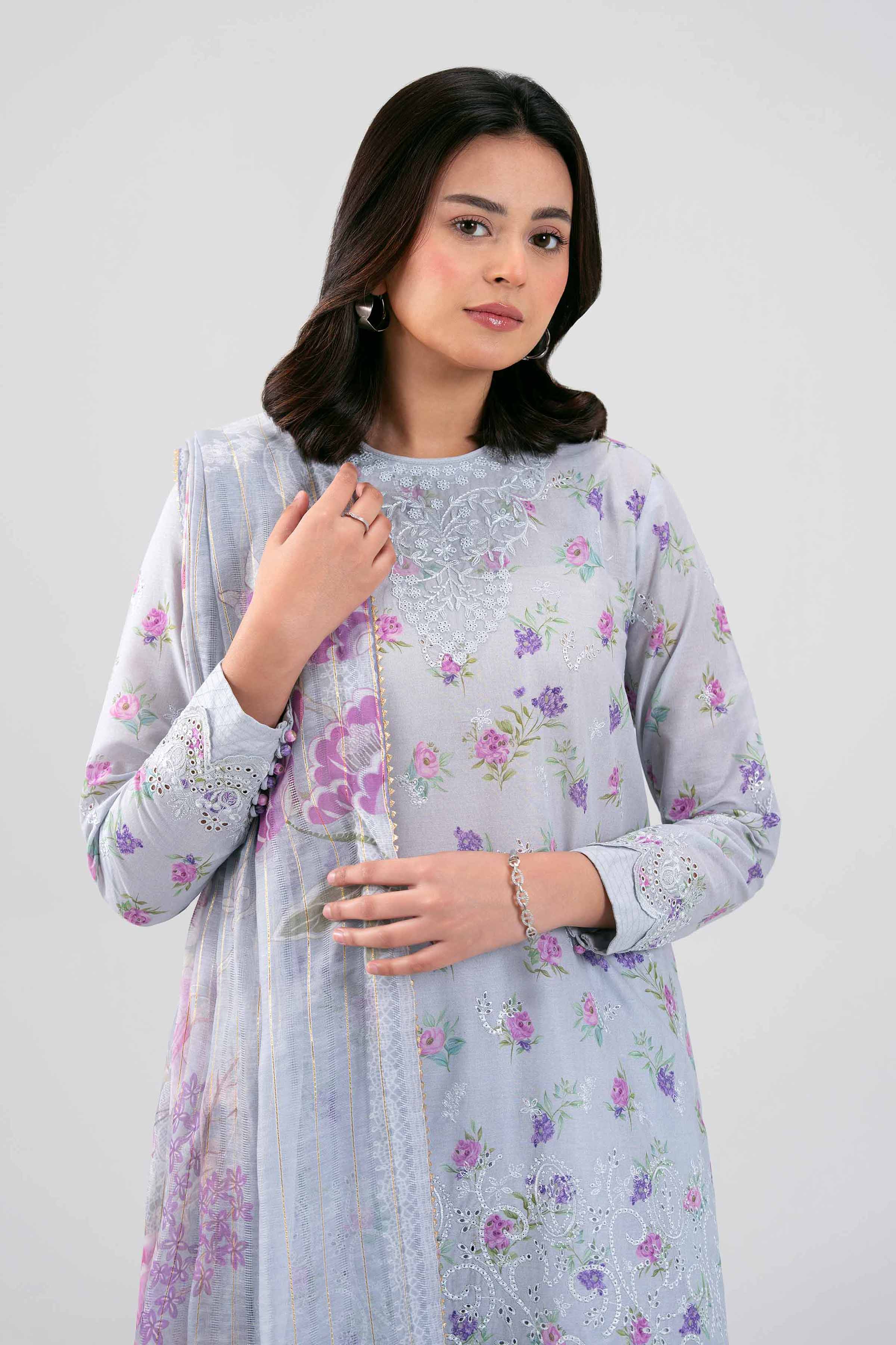 3 Piece - Digital Printed Embroidered Suit - 42601240 - Image 2