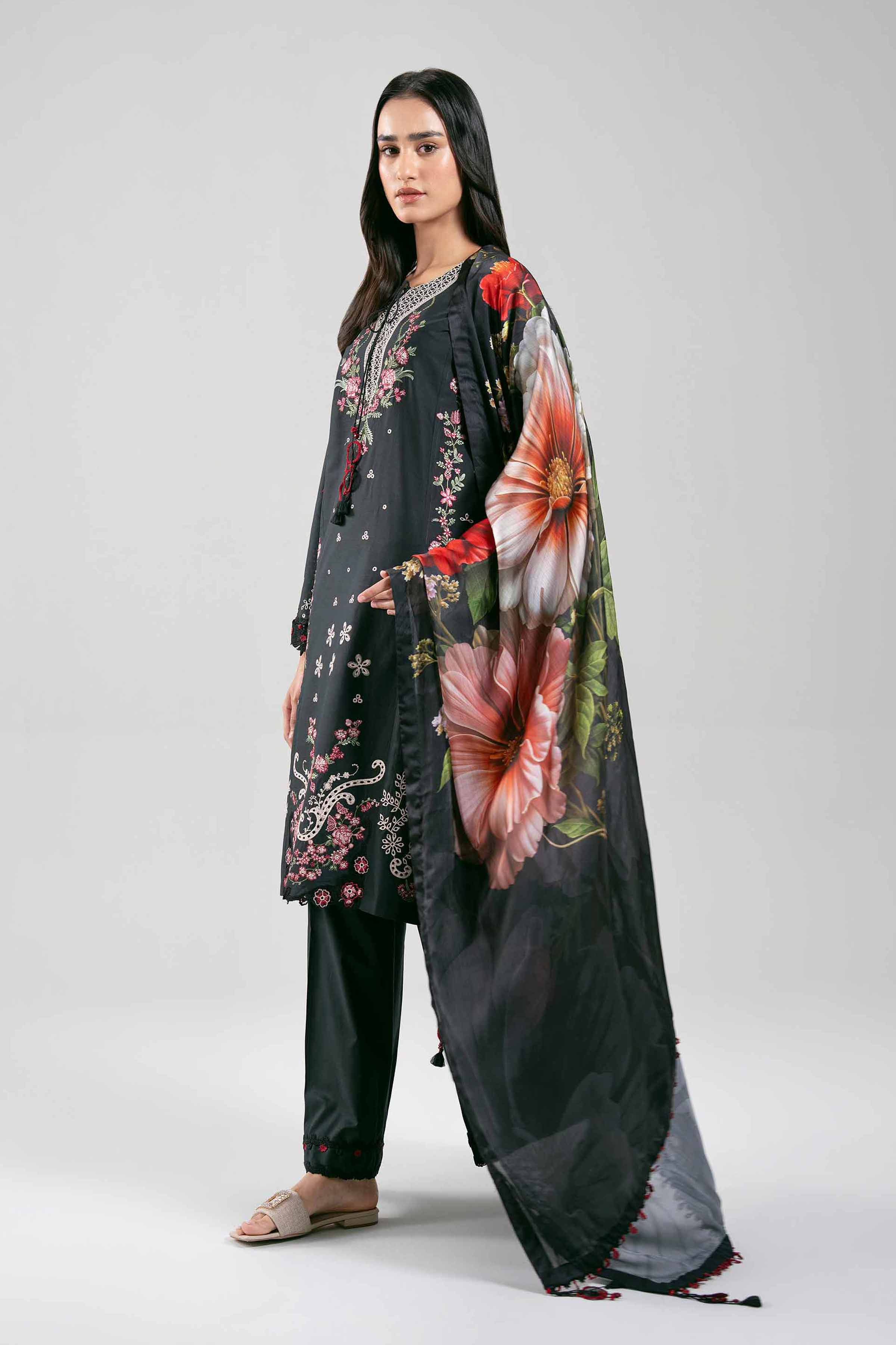 3 Piece - Digital Printed Embroidered Suit - 42601308 - Image 7