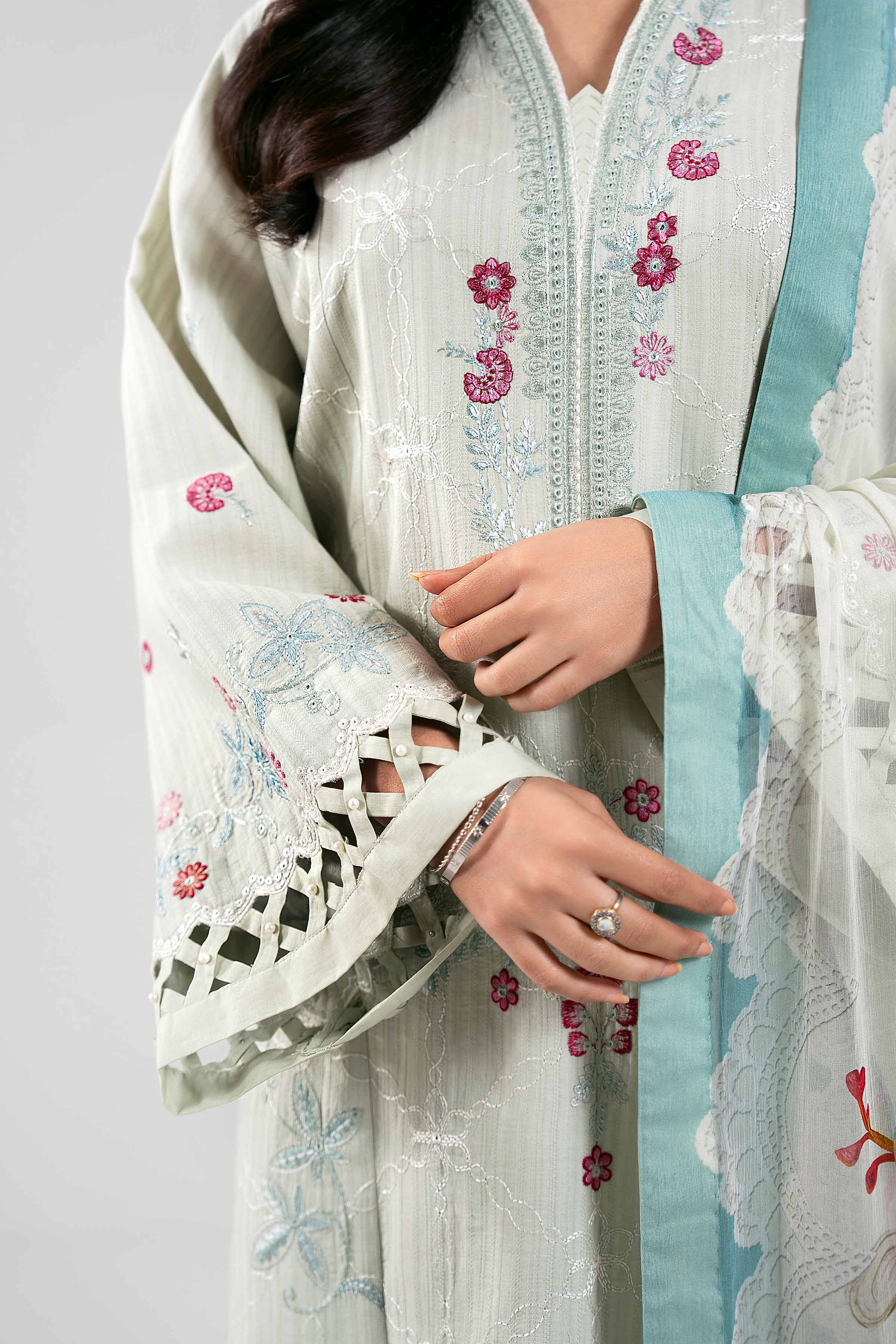 3 Piece - Digital Printed Embroidered Suit - 42601315 - Image 6