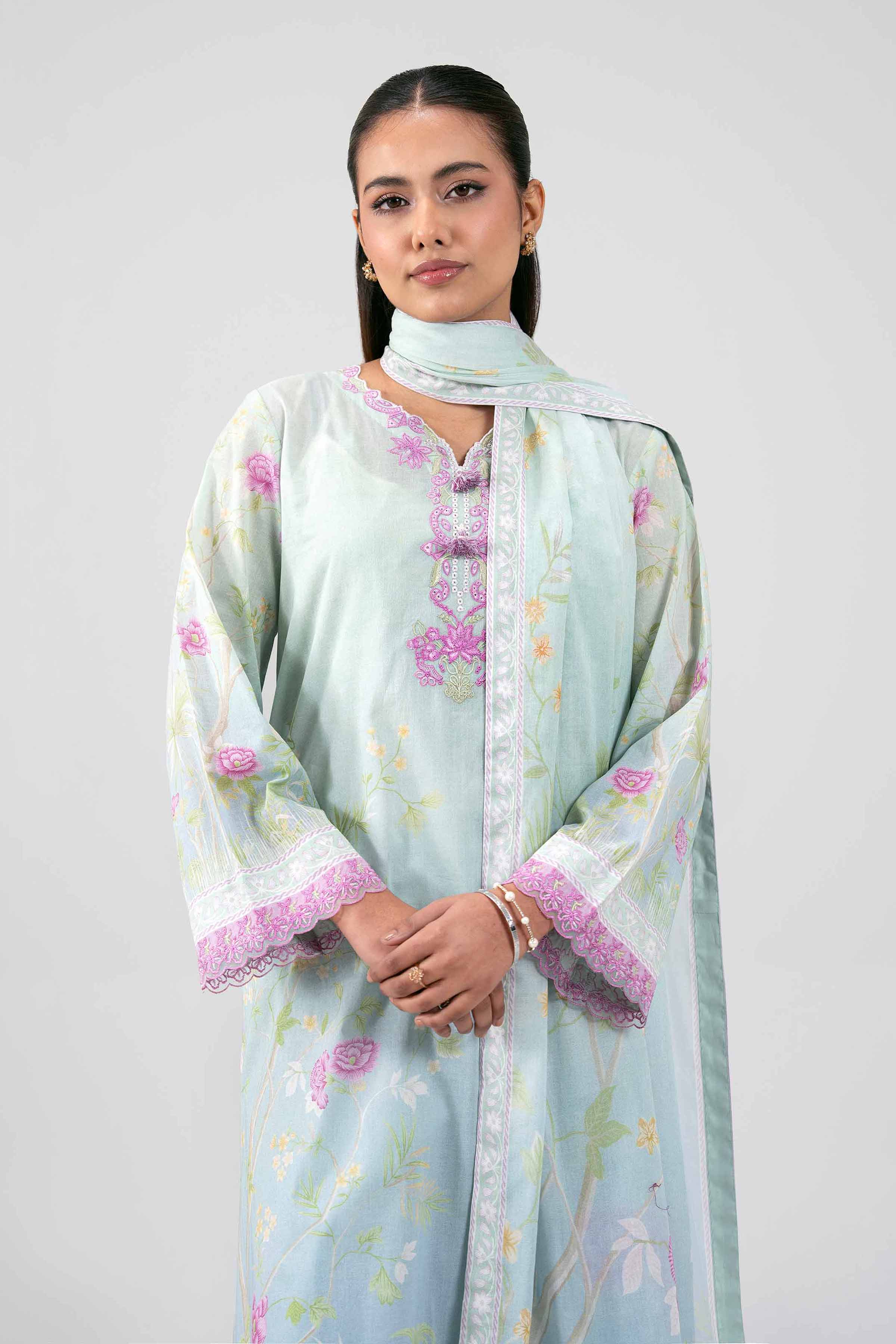 3 Piece - Digital Printed Embroidered Suit - 42601463 - Image 2