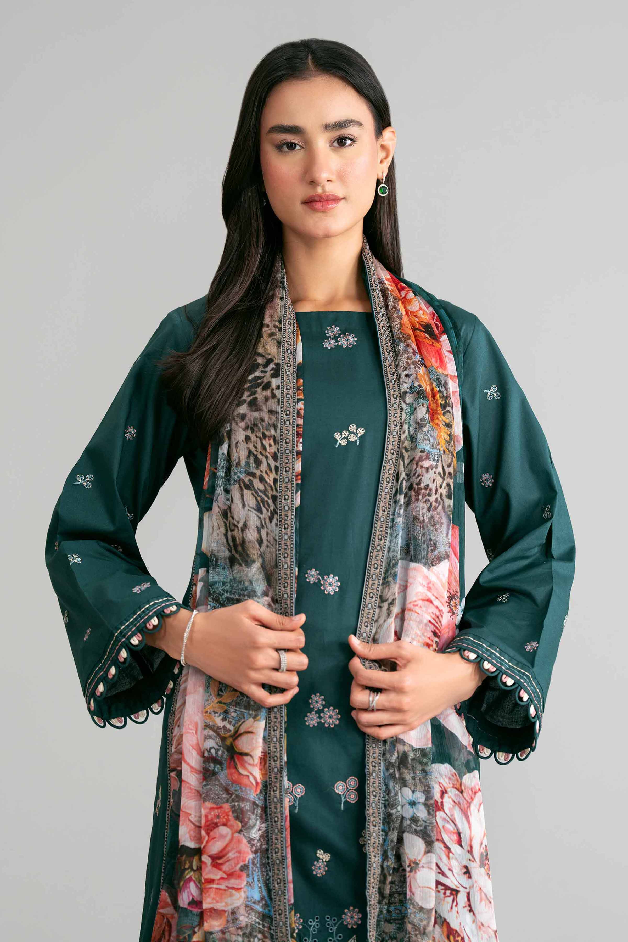 3 Piece - Digital Printed Embroidered Suit - 42601548 - Image 2
