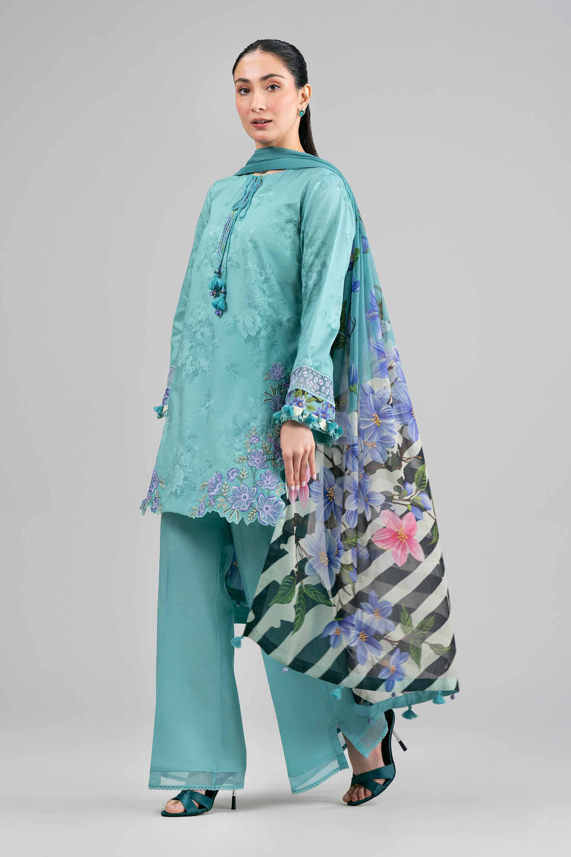 3 Piece - Digital Printed Embroidered Suit - 42601558 - Image 5