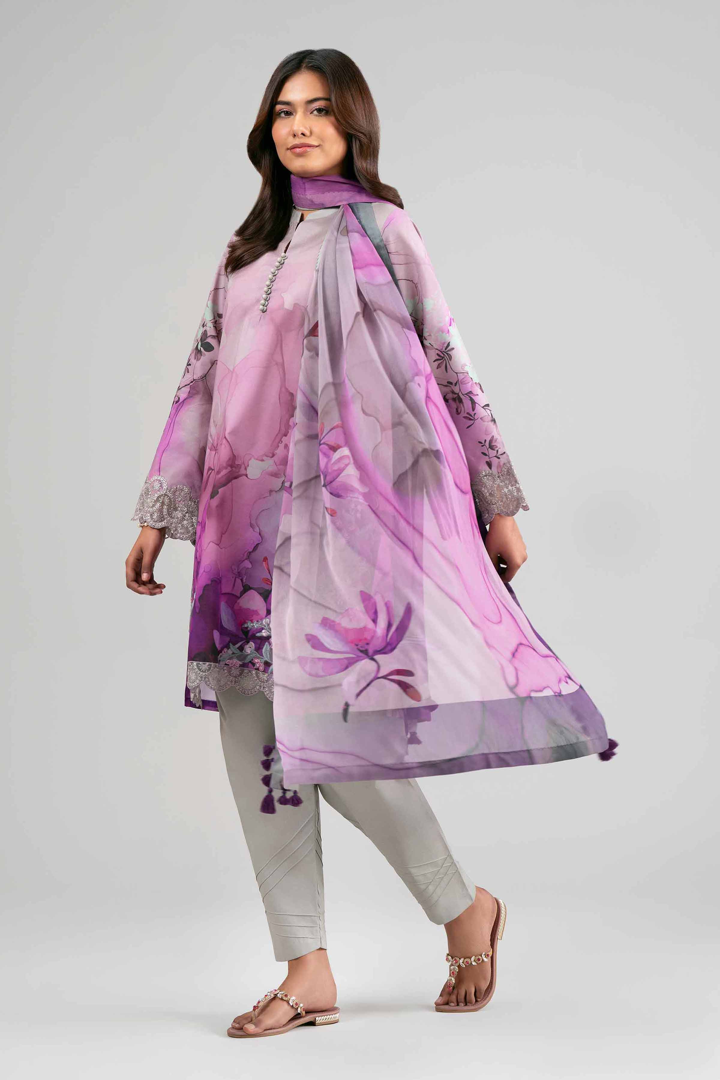 3 Piece - Digital Printed Embroidered Suit - 42601560 - Image 5