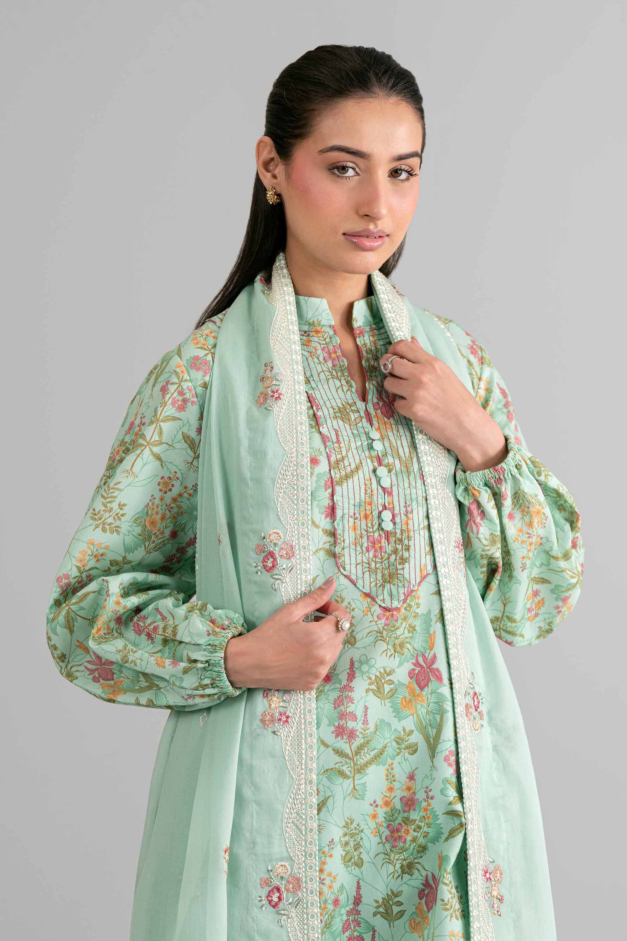 3 Piece - Printed Embroidered Suit - 42601721 - Image 2